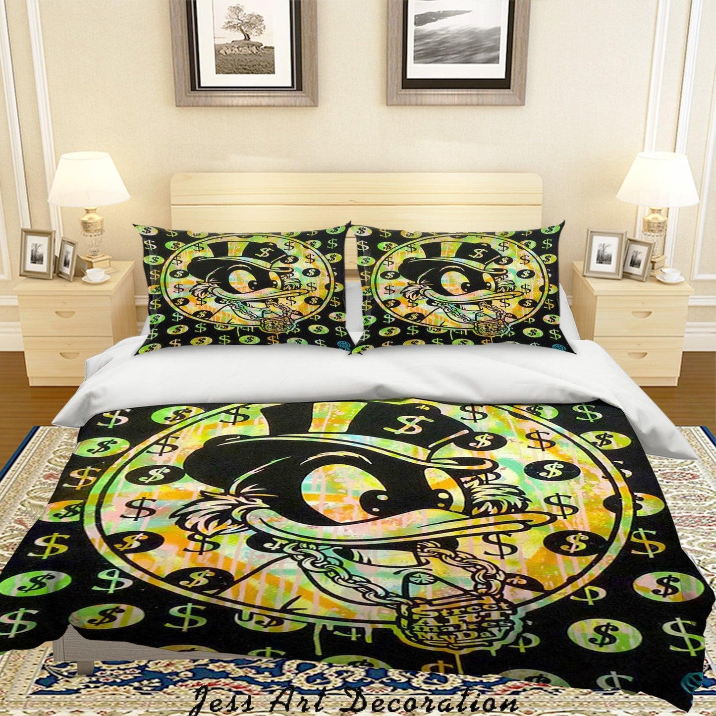 3D Cartoon Colorful Duck Animal Quilt Cover Set Bedding Set Duvet Cover Pillowcases LXL
