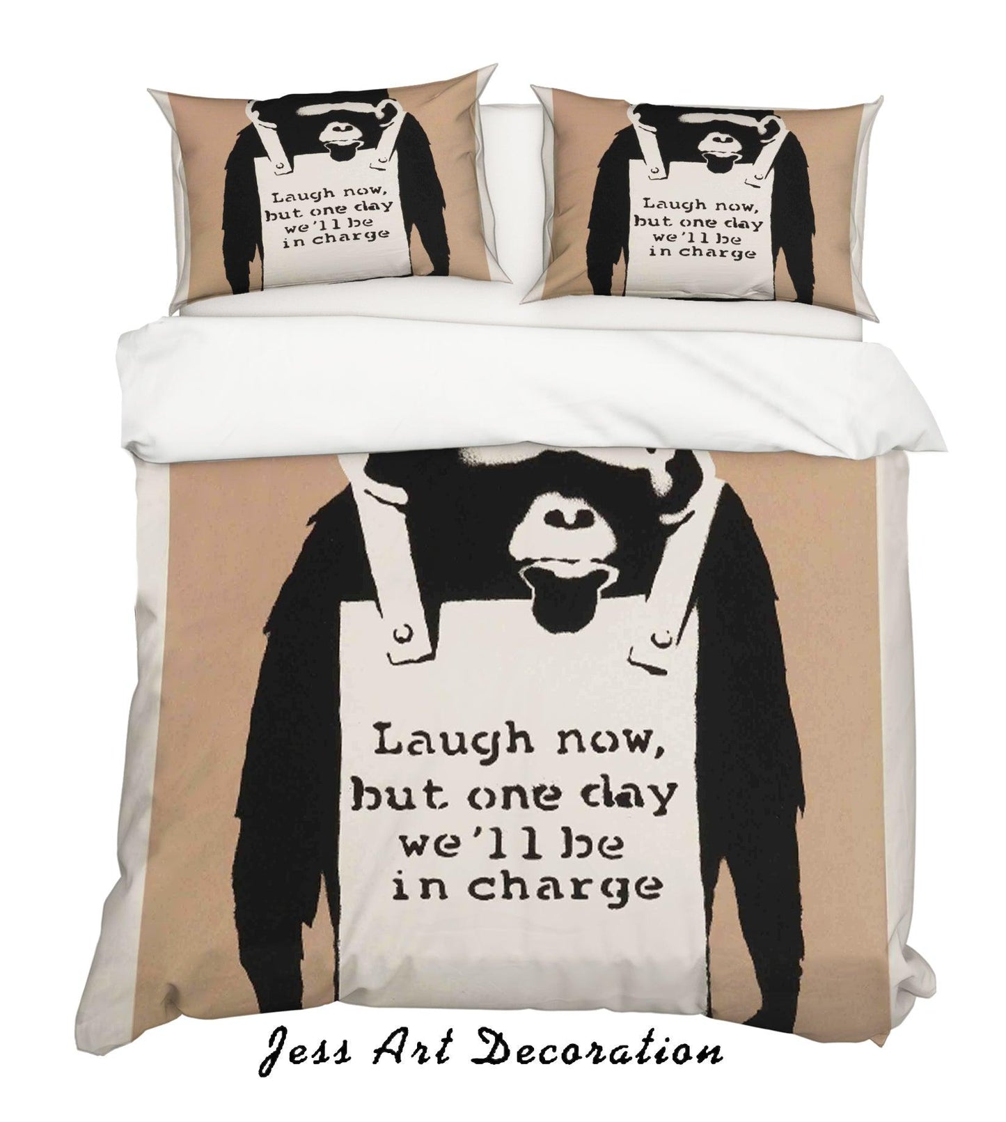 3D Black White Banksy Laugh Now Quilt Cover Set Bedding Set Duvet Cover Pillowcases ZY D36