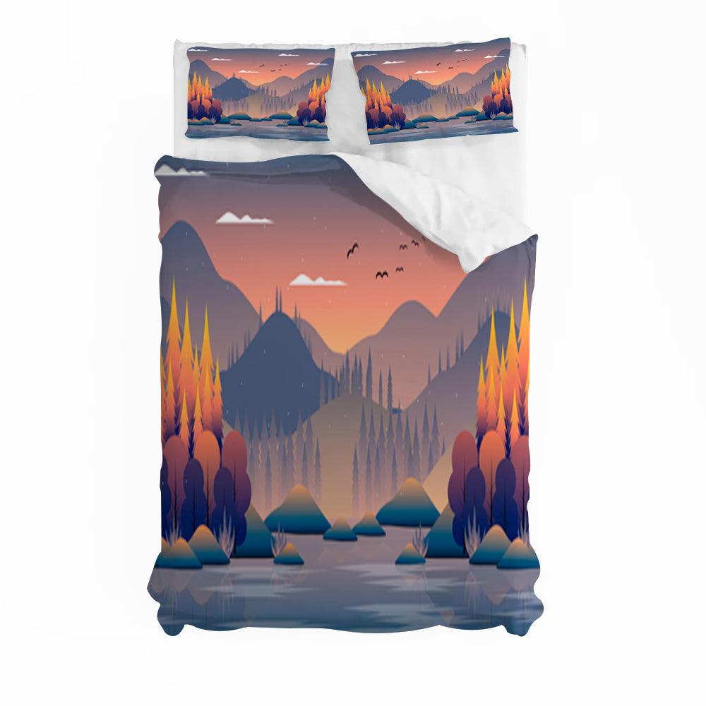 3D Artistic Forest Mountain Nature Landscape Quilt Cover Set Bedding Set Duvet Cover Pillowcases 24