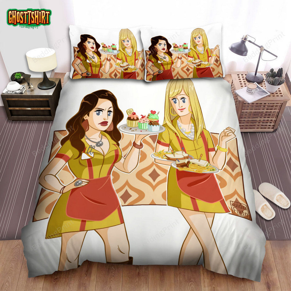 2 Broke Girls (2011–2017) Movie Illustration 3 Bed Sheets Duvet Cover Bedding Set