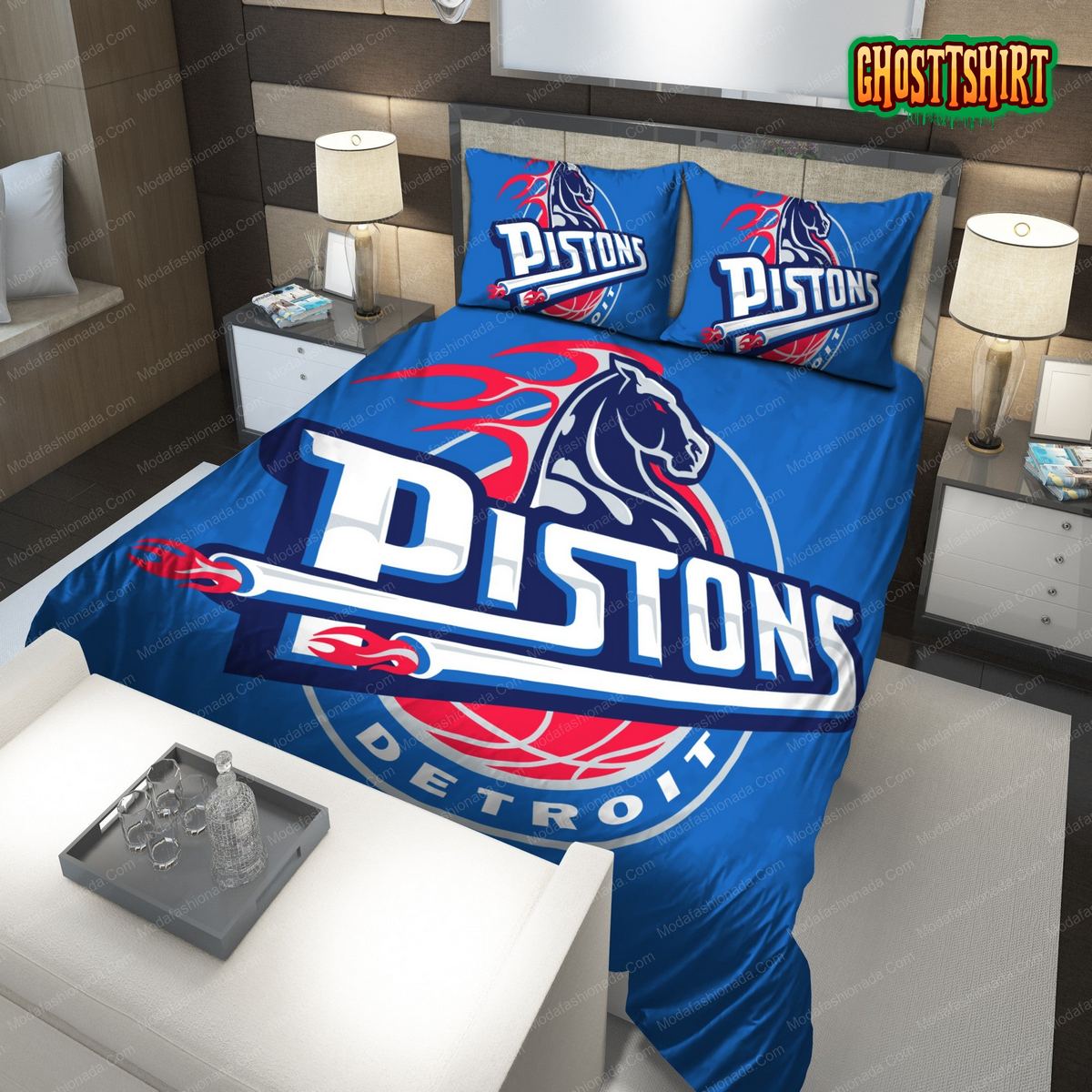 2001-2005 Logo Detroit Pistons NBA 223 Bedding Set