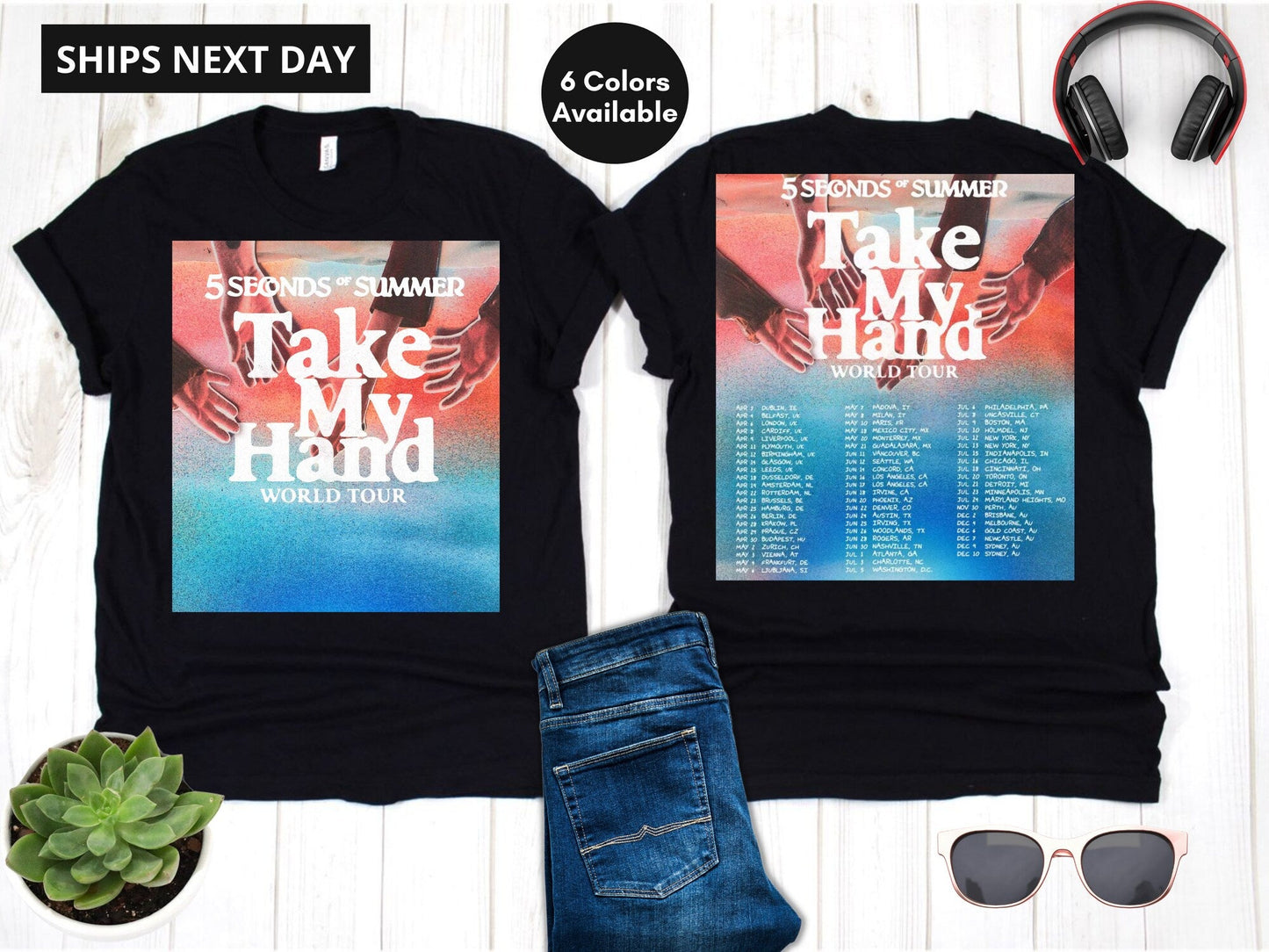 5 Seconds of Summer Take My Hand World Tour 2022 T-shirt