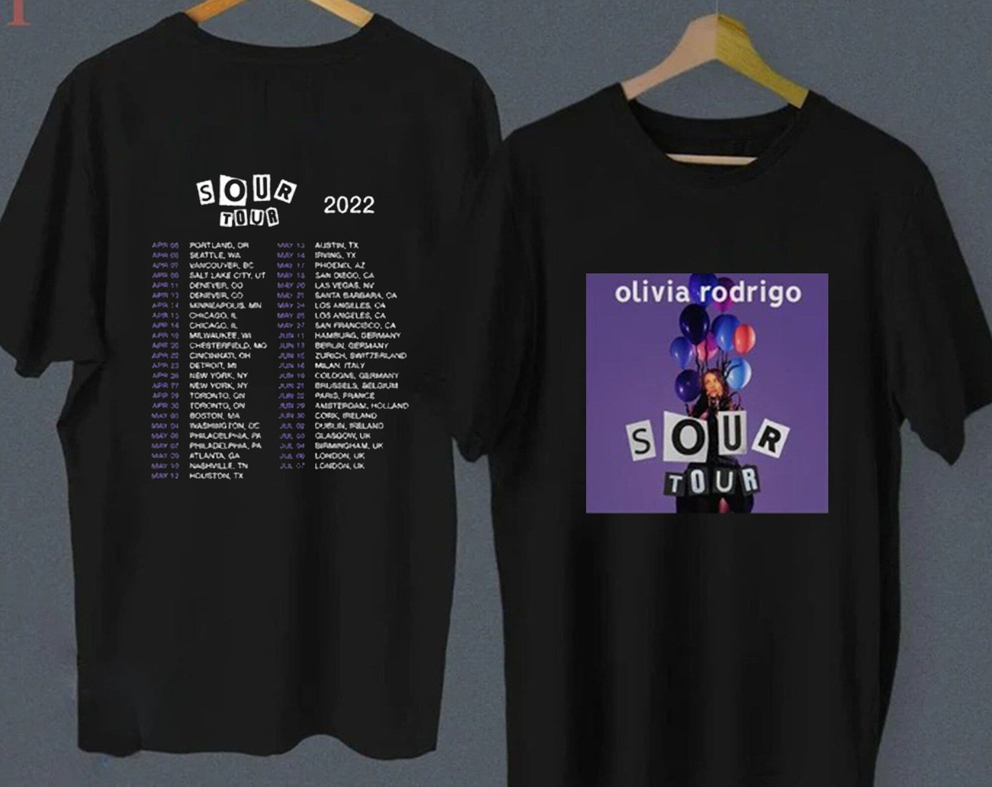 Olivia Rodrigo Sour Tour 2022 Shirt, Olivia Rodrigo Double Side T-shirt