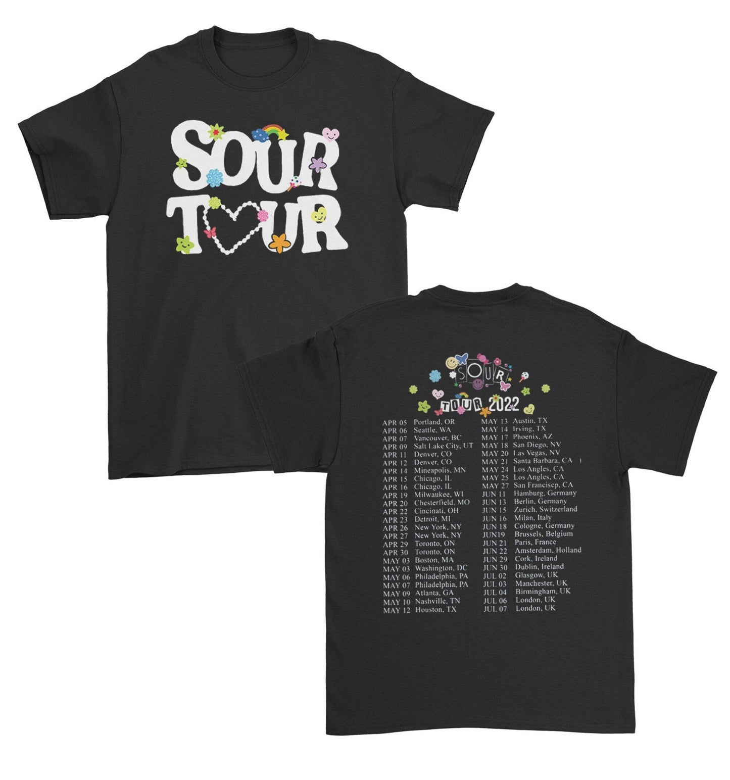 Sour Tour Shirt, Sour Tour 2022 TShirt, Olivia Concert Double Side T-shirt
