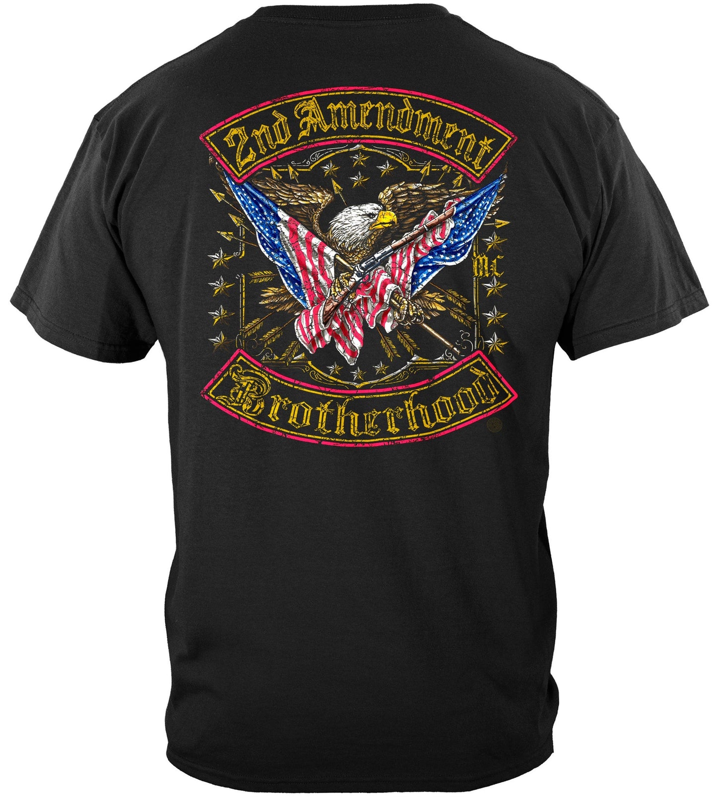 2nd Amendment Double Flag Distressed Gold Foil Shirt
