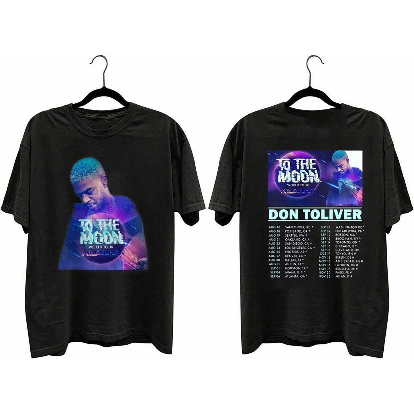 Kid Cudi To The Moon World Tour 2022 Two Sides Tshirt