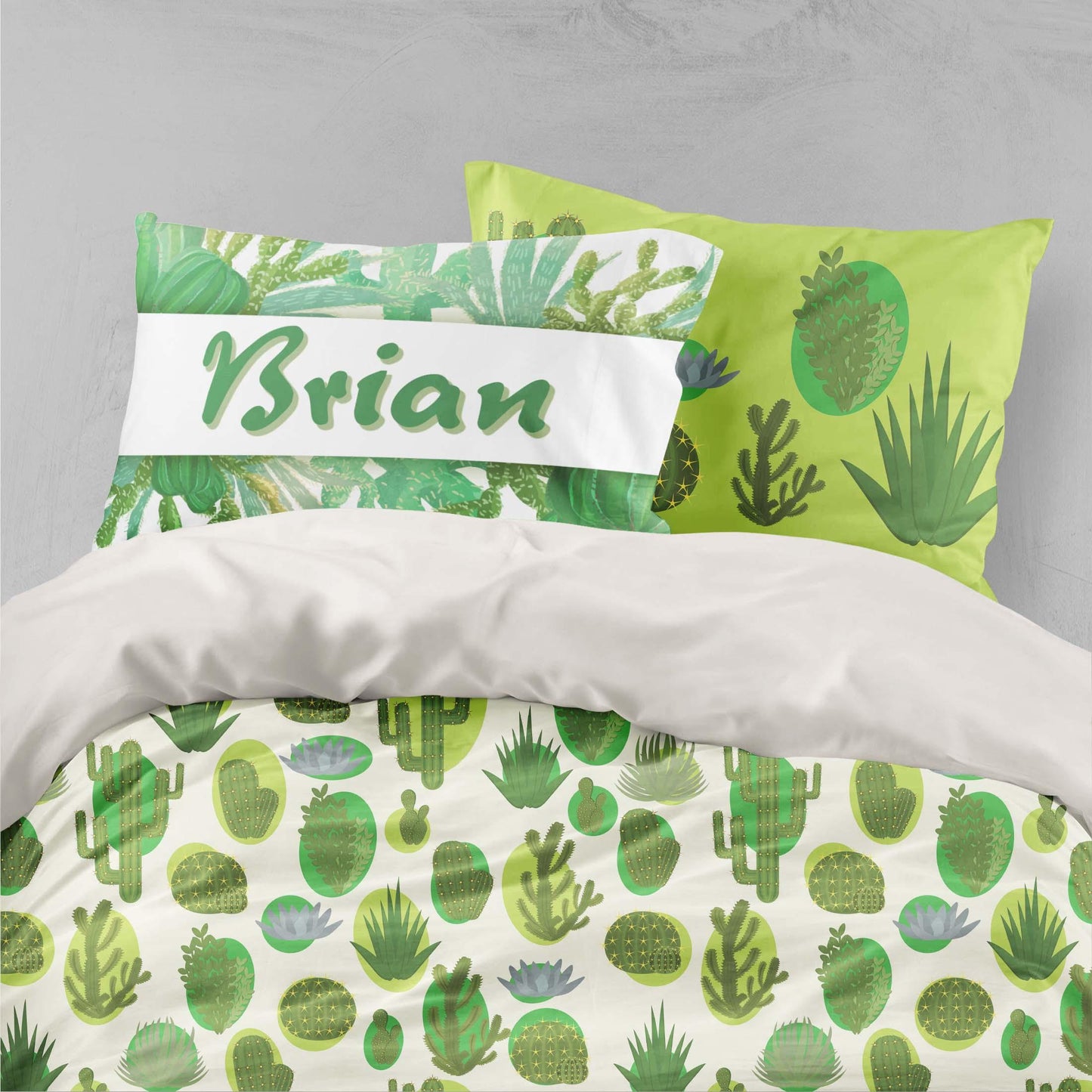 3D Cactus Green Quilt Cover Set Bedding Set Pillowcases 35