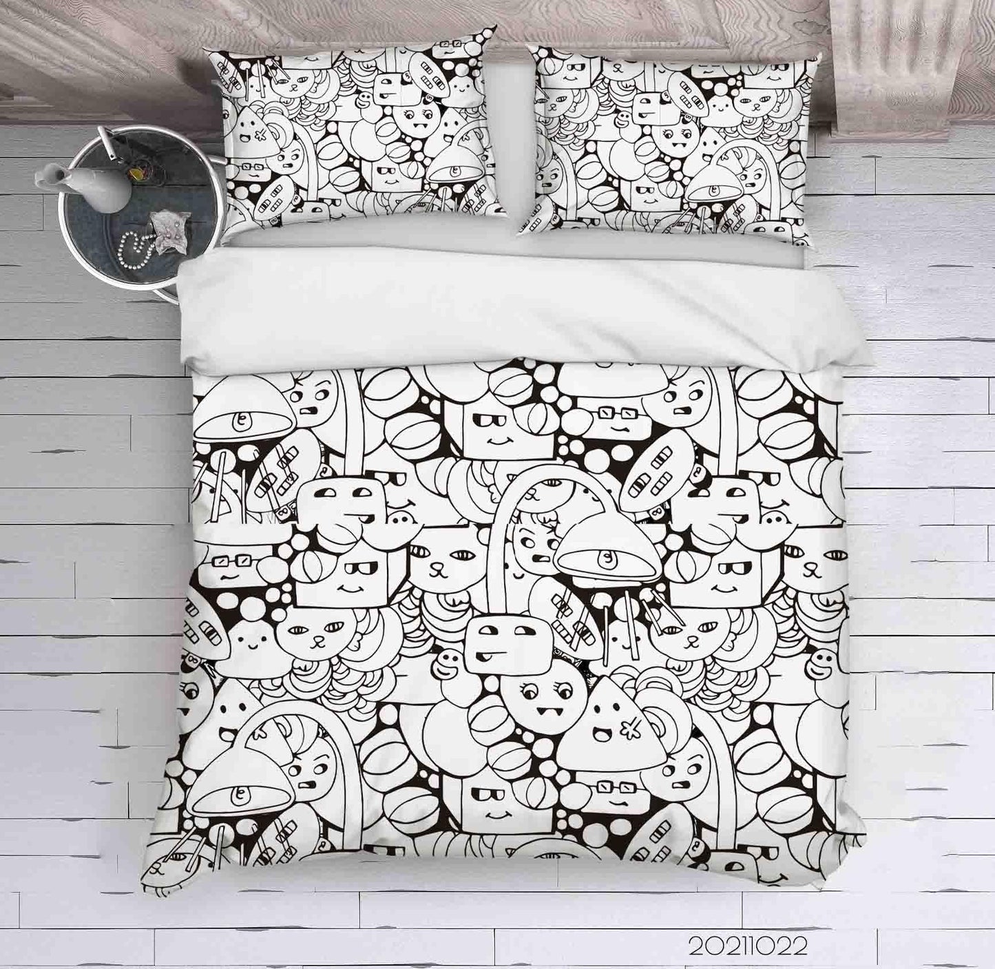 3D Abstract Monster Graffiti Quilt Cover Set Bedding Set Duvet Cover Pillowcases 11