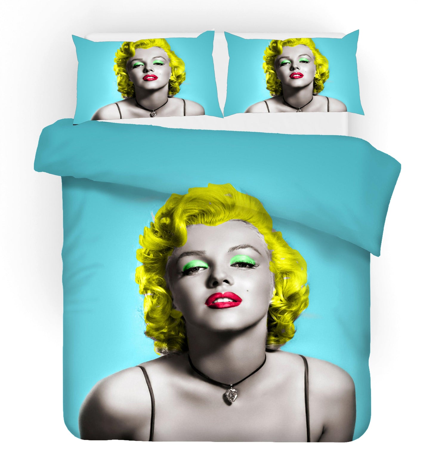 3D Blue Marilyn Monroe Quilt Cover Set Bedding Set Pillowcases 130