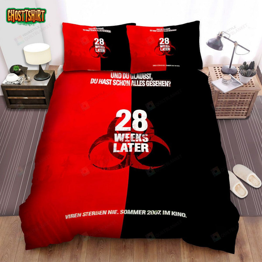 28 Weeks Later Movie Poster 4 Bed Sheets Spread Comforter Duvet Cover Bedding Set