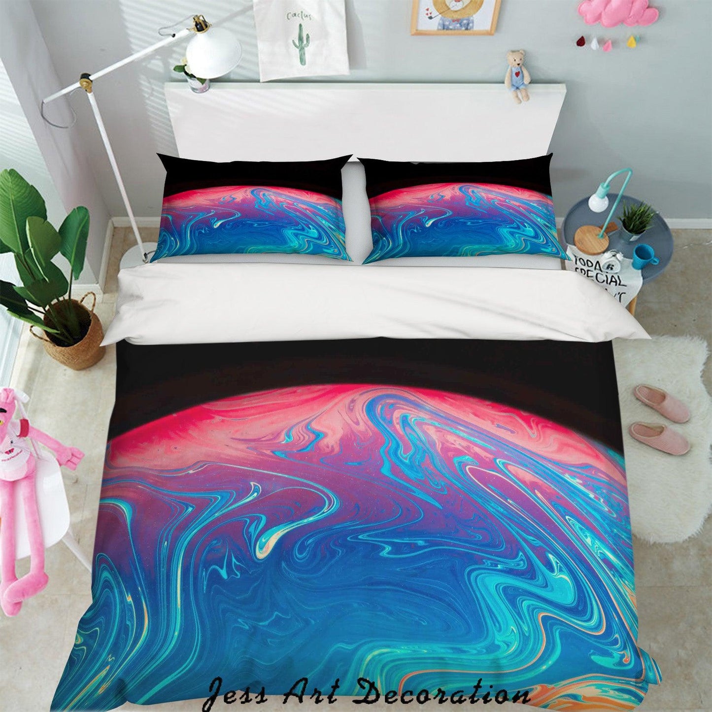 3D Blue Abstract Waves Quilt Cover Set Bedding Set Pillowcases 10