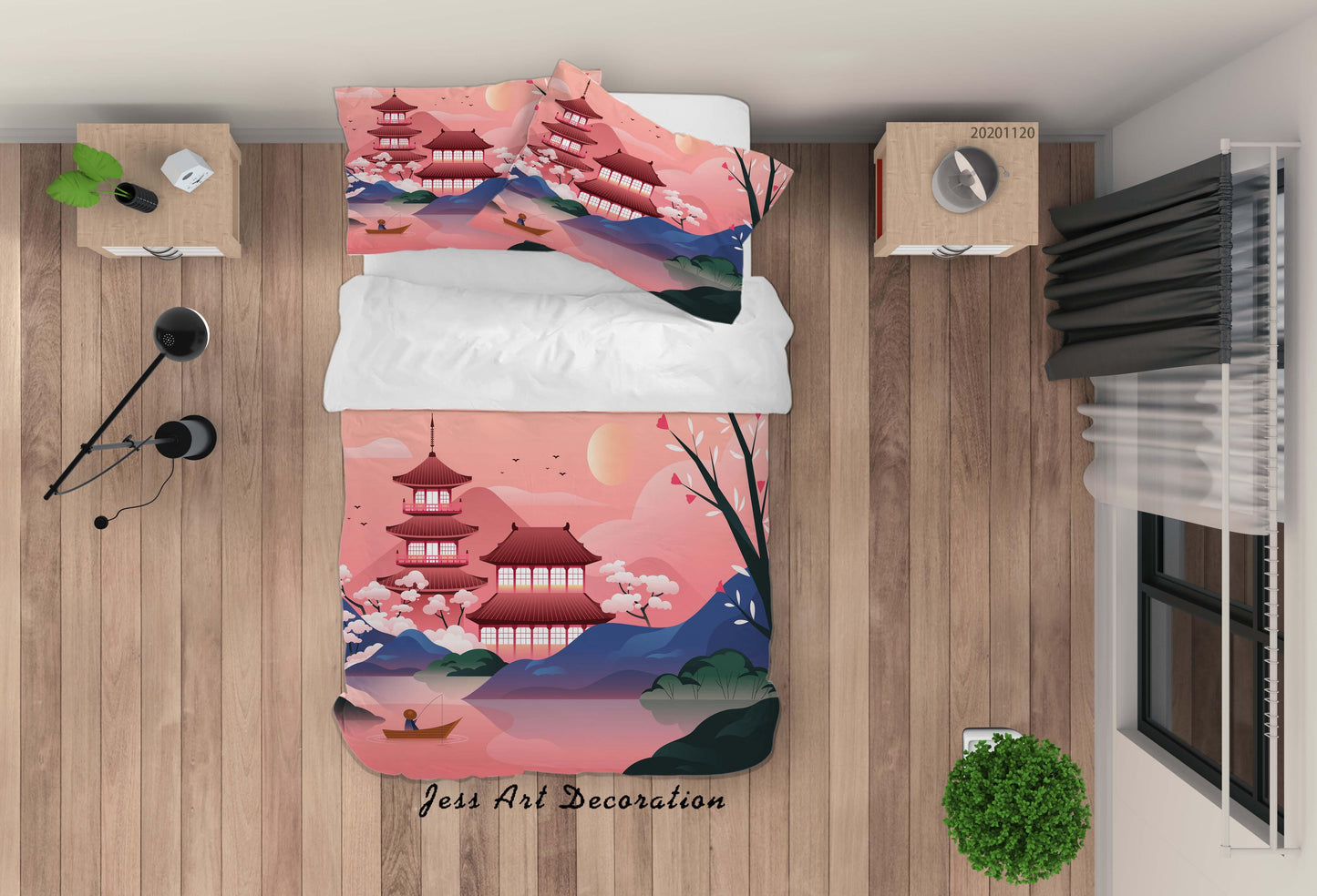 3D Ancient Architecture Classic Landscape Quilt Cover Set Bedding Set Duvet Cover Pillowcases LXL