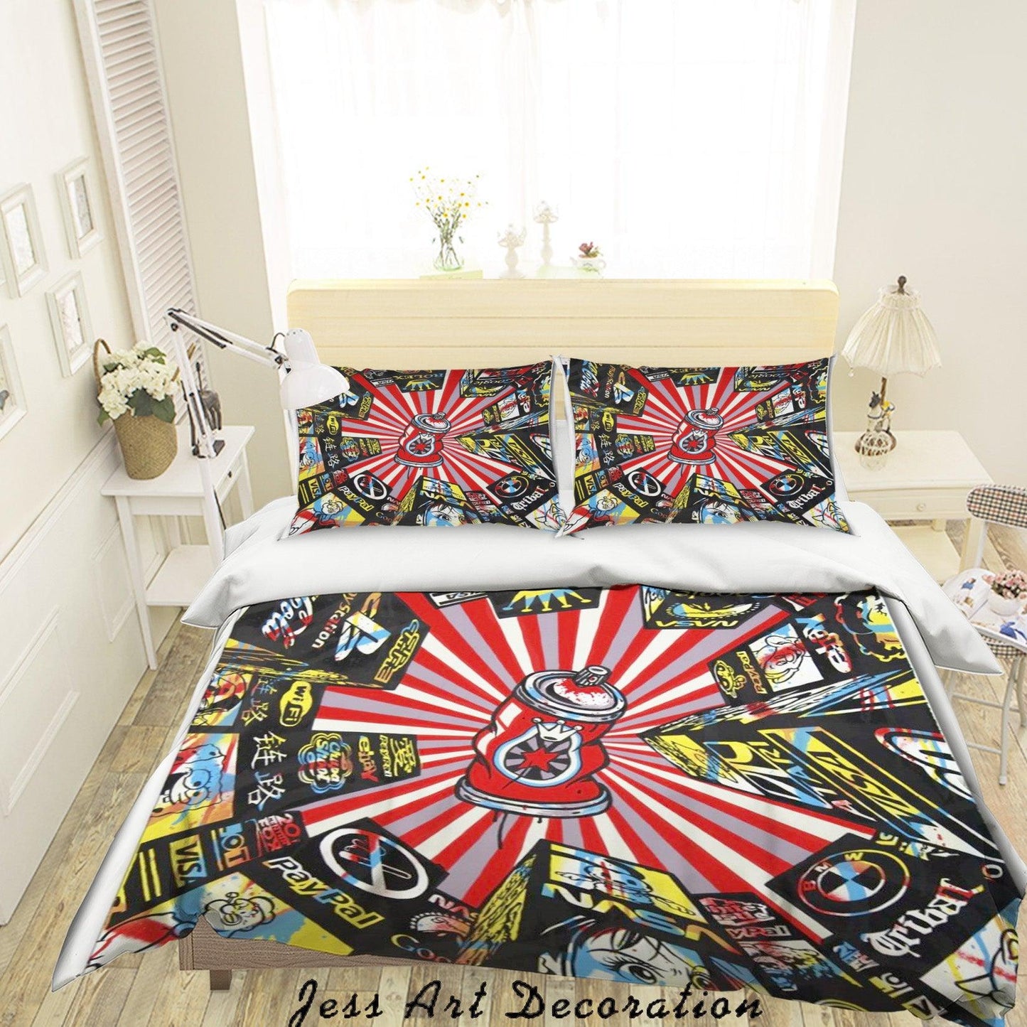 3D Abstract Colorful Building Quilt Cover Set Bedding Set Duvet Cover Pillowcases LXL
