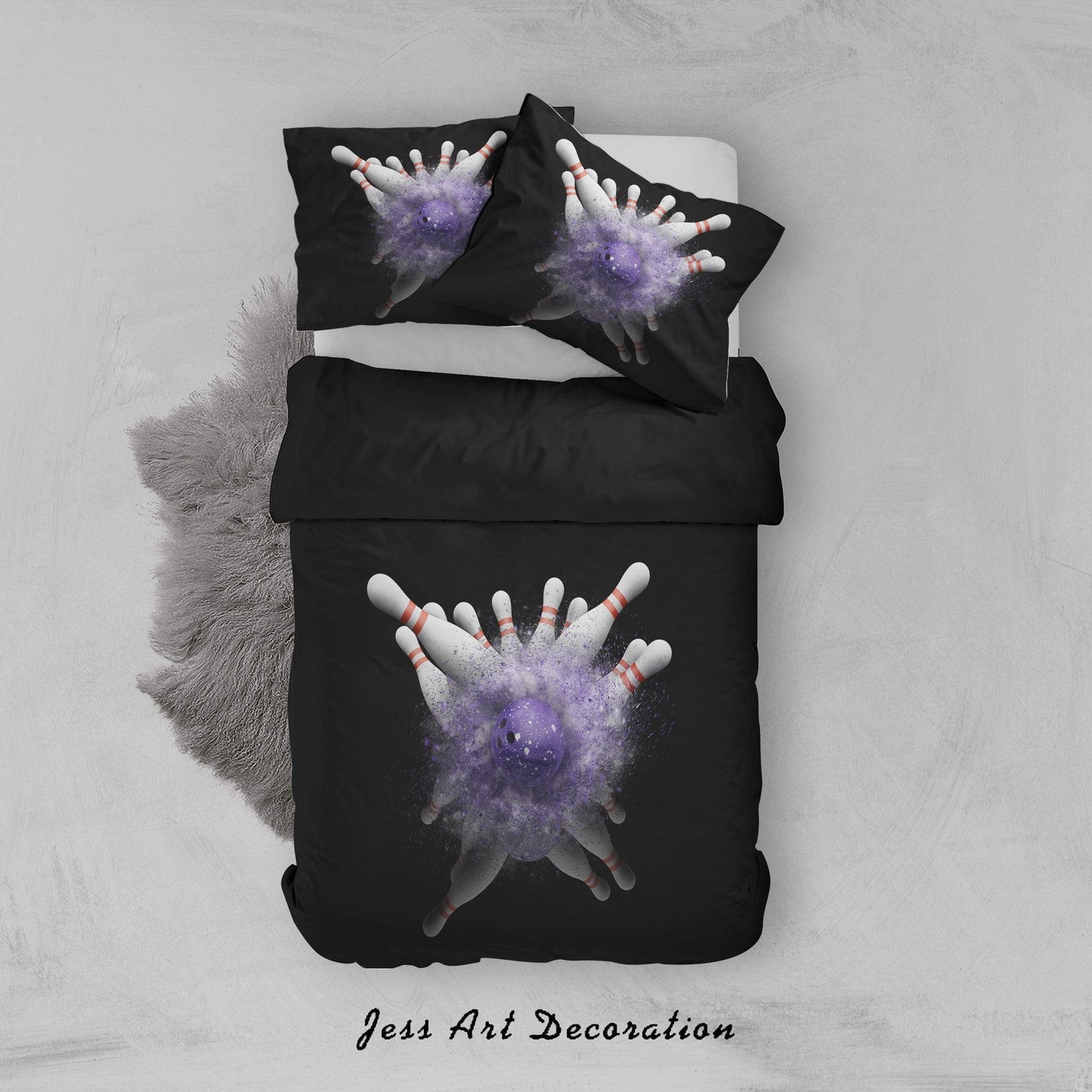 3D Bowling Pattern Quilt Cover Set Bedding Set Duvet Cover Pillowcases A048 LQH