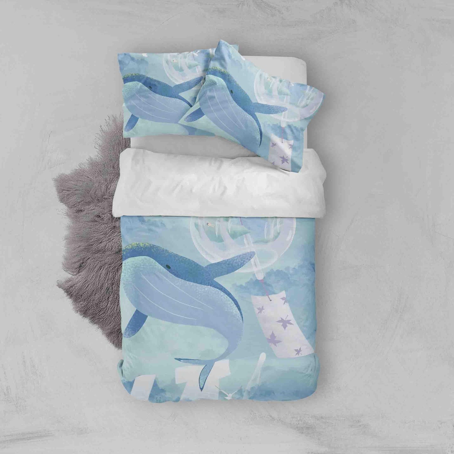 3D Blue Whale Quilt Cover Set Bedding Set Pillowcases 83