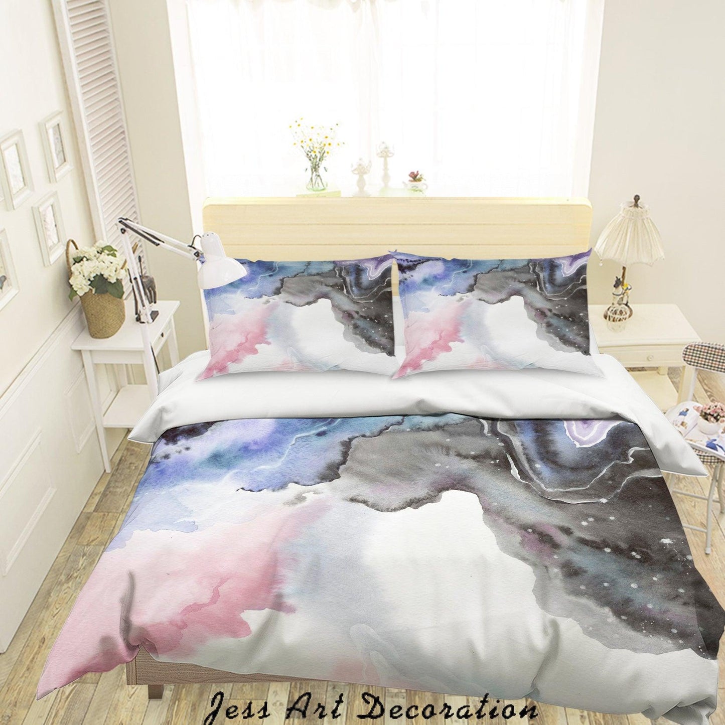 3D Abstract Watercolor Painting Quilt Cover Set Bedding Set Pillowcases 59