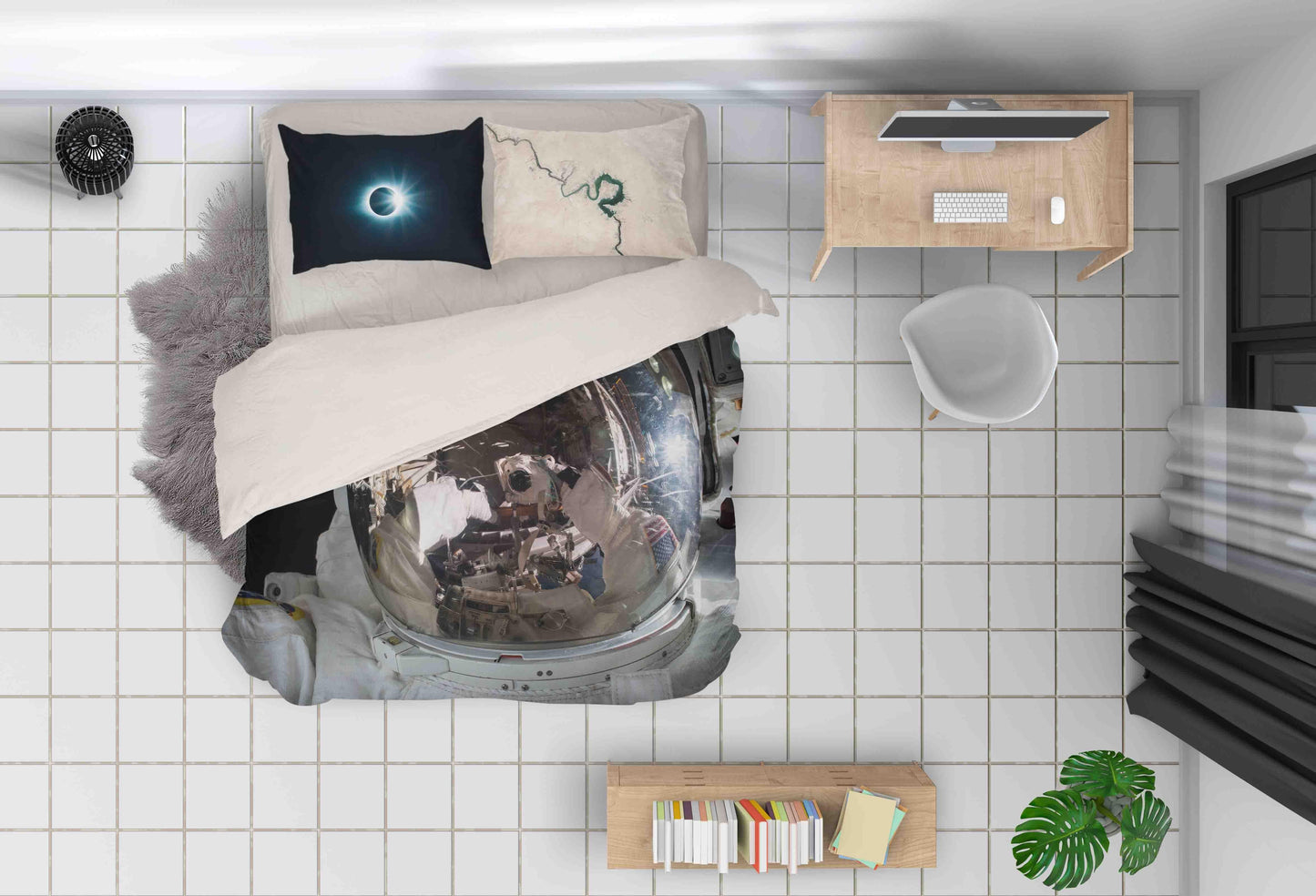 3D Astronaut Pattern Quilt Cover Set Bedding Set Pillowcases 99