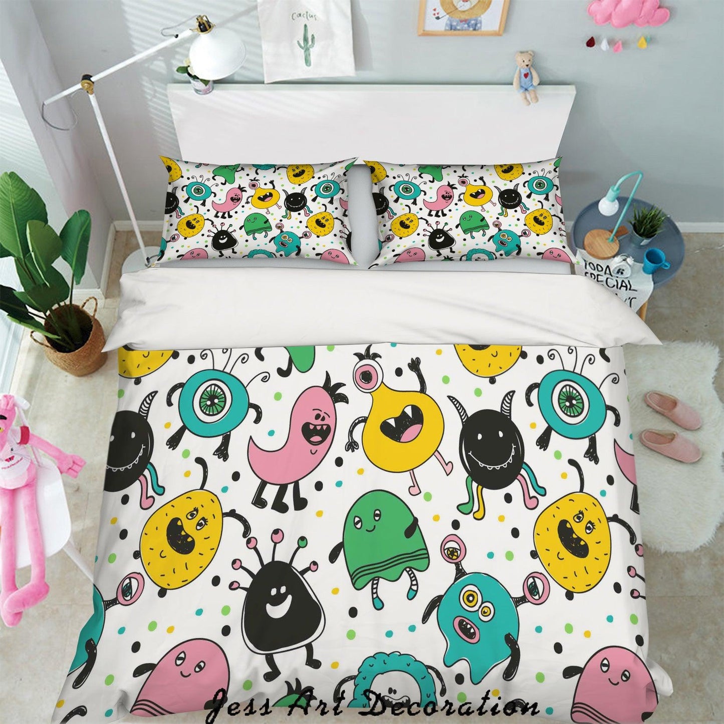 3D Abstract Cartoon Animals Quilt Cover Set Bedding Set Pillowcases 06