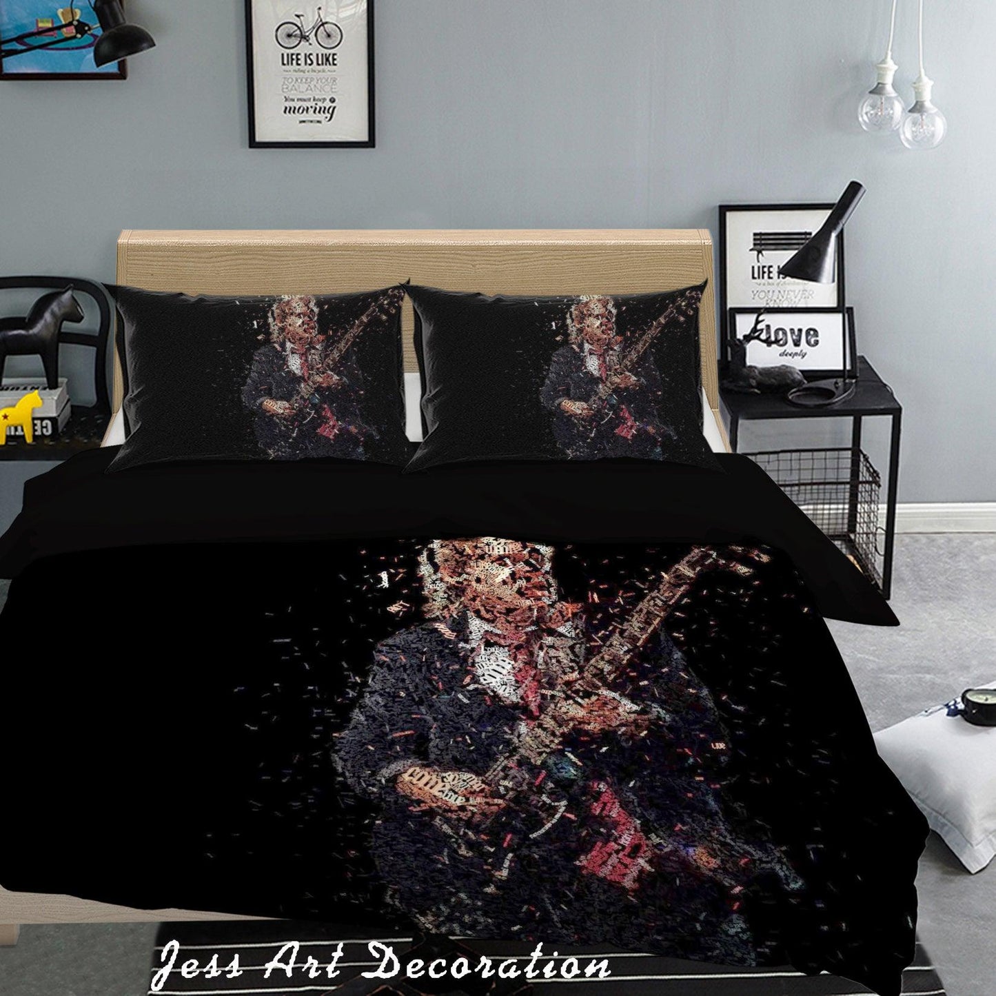 3D Abstract Rock Star Quilt Cover Set Bedding Set Pillowcases 75