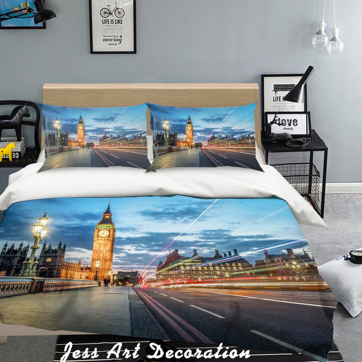 3D Blue Sky City Quilt Cover Set Bedding Set Pillowcases 205