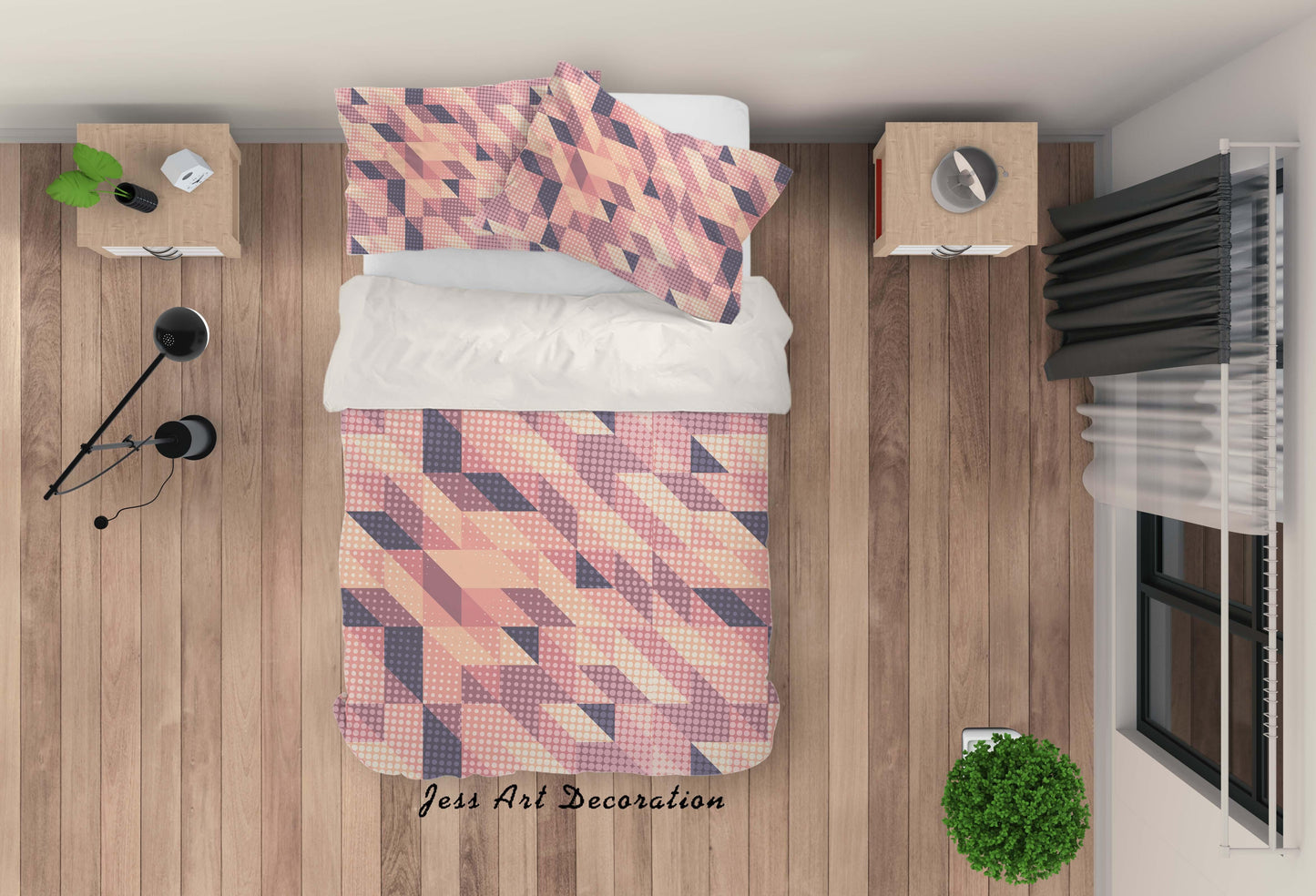 3D Abstract Geometric Pattern Quilt Cover Set Bedding Set Pillowcases 29
