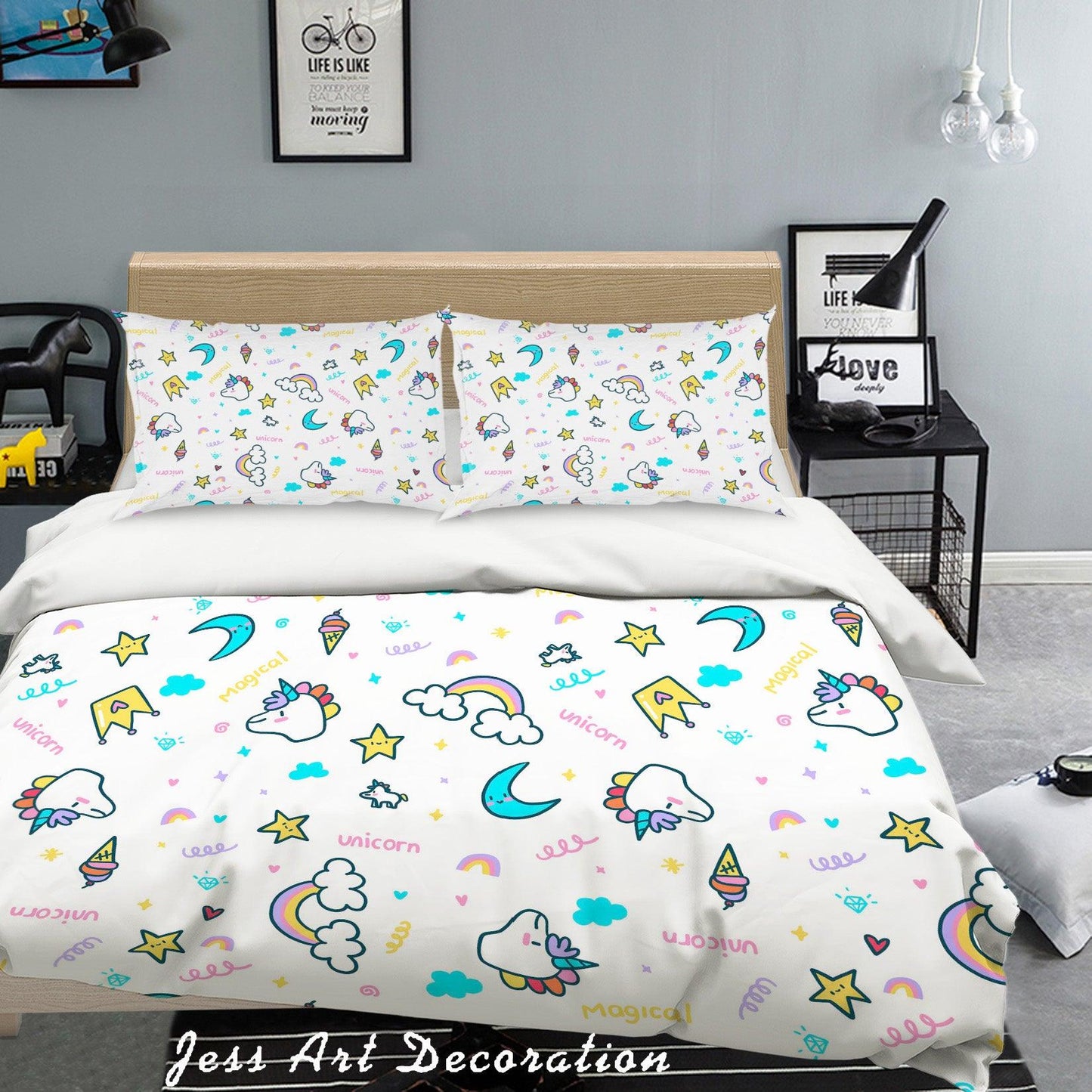 3D Cartoon Cloud Quilt Cover Set Bedding Set Pillowcases 77