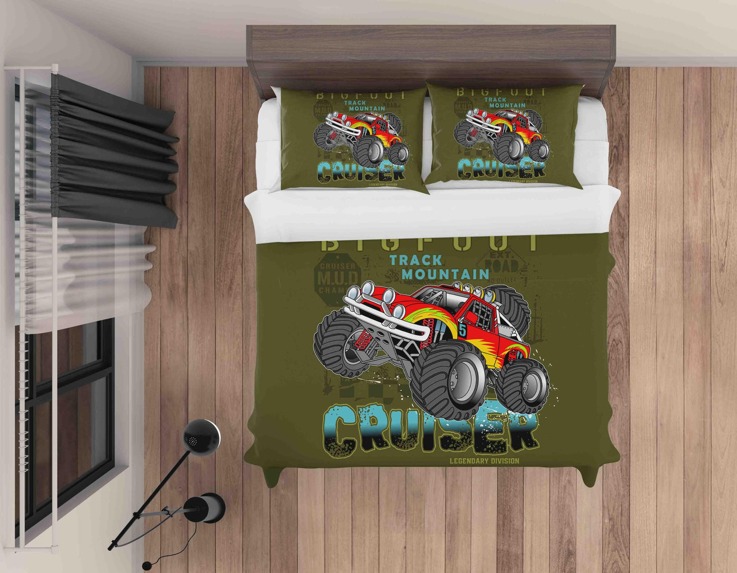3D Big Feet Truck Quilt Cover Set Bedding Set Pillowcases LQH A052