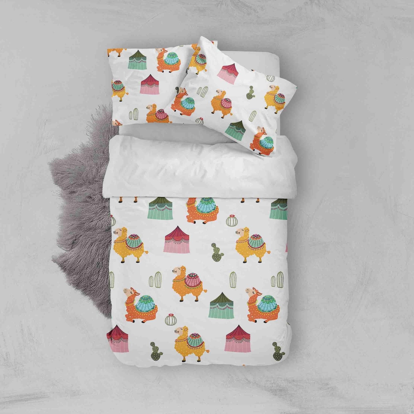 3D Cartoon Camel Tent Quilt Cover Set Bedding Set Pillowcases 89