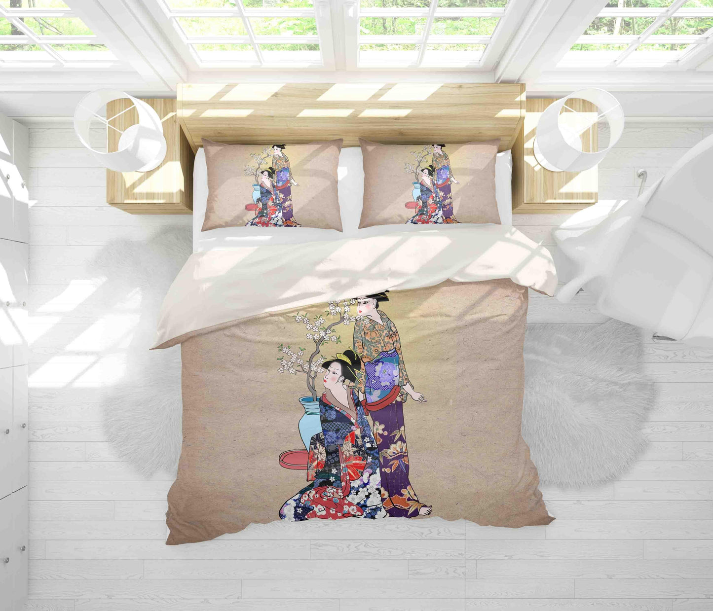 3D Abstract Japanese Beauty Quilt Cover Set Bedding Set Pillowcases 14