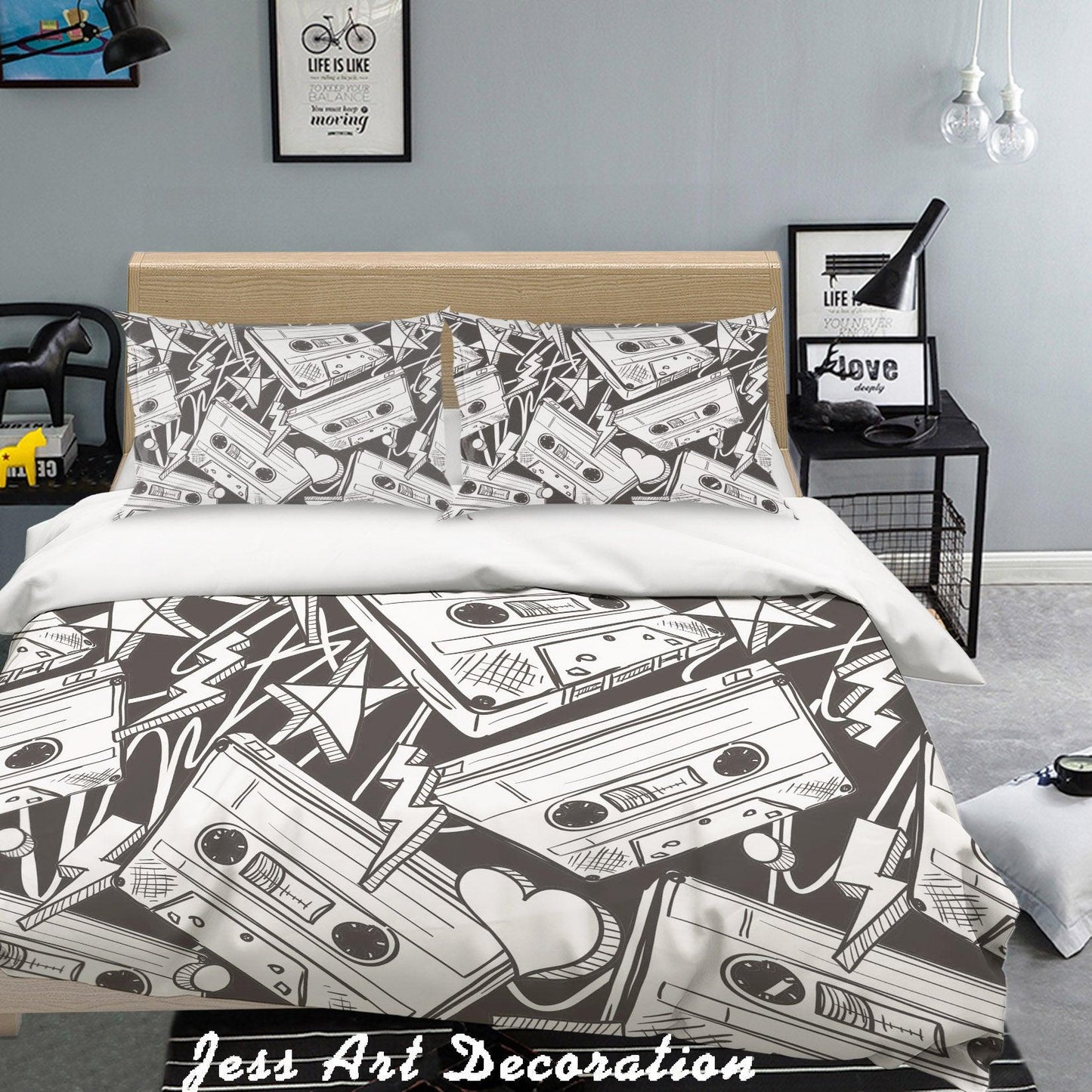 3D Black White Tapes Quilt Cover Set Bedding Set Pillowcases 182