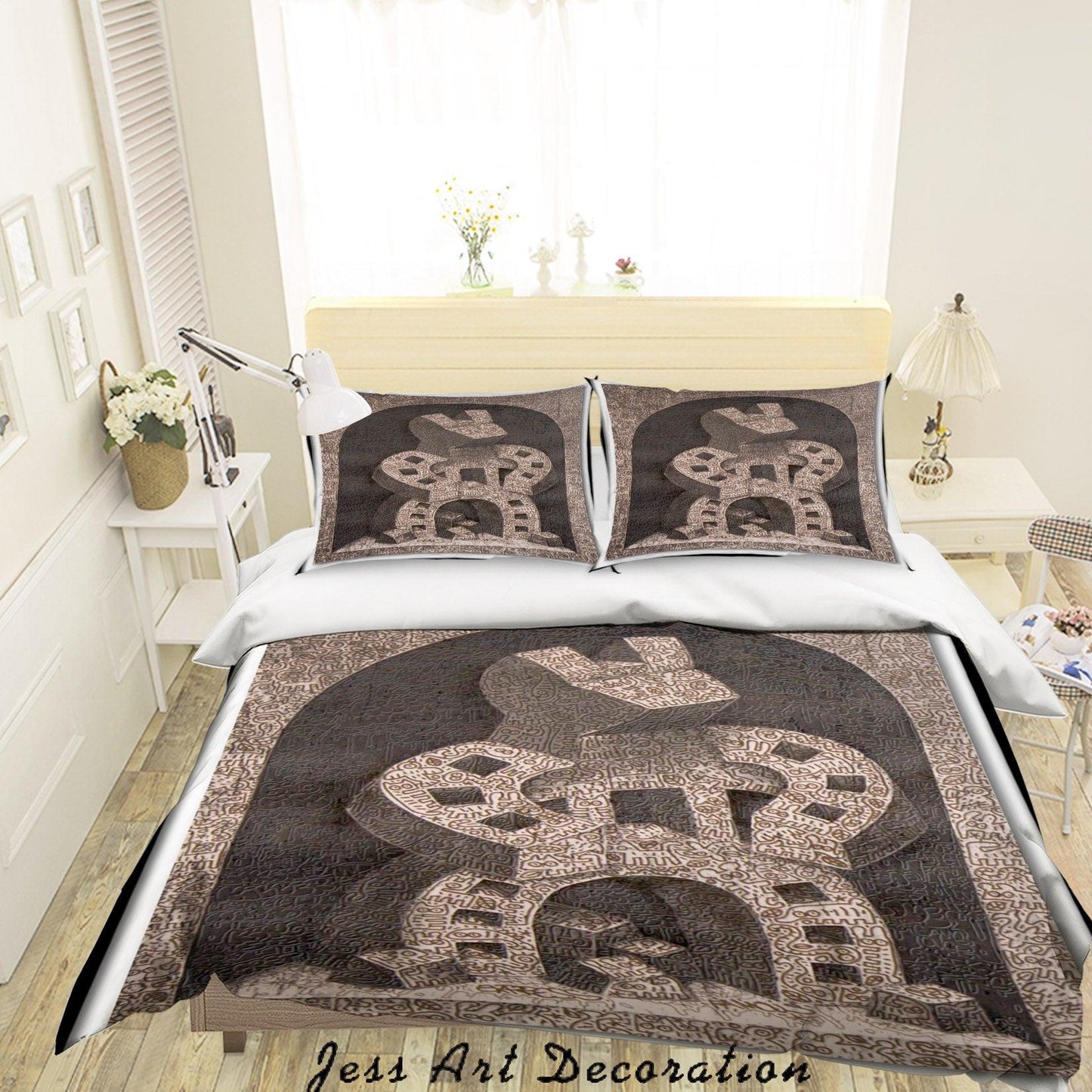 3D Abstract Vintage Quilt Cover Set Bedding Set Duvet Cover Pillowcases LXL