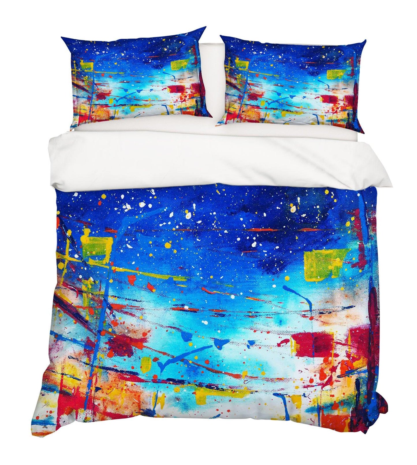 3D Blue Graffiti Quilt Cover Set Bedding Set Pillowcases 35