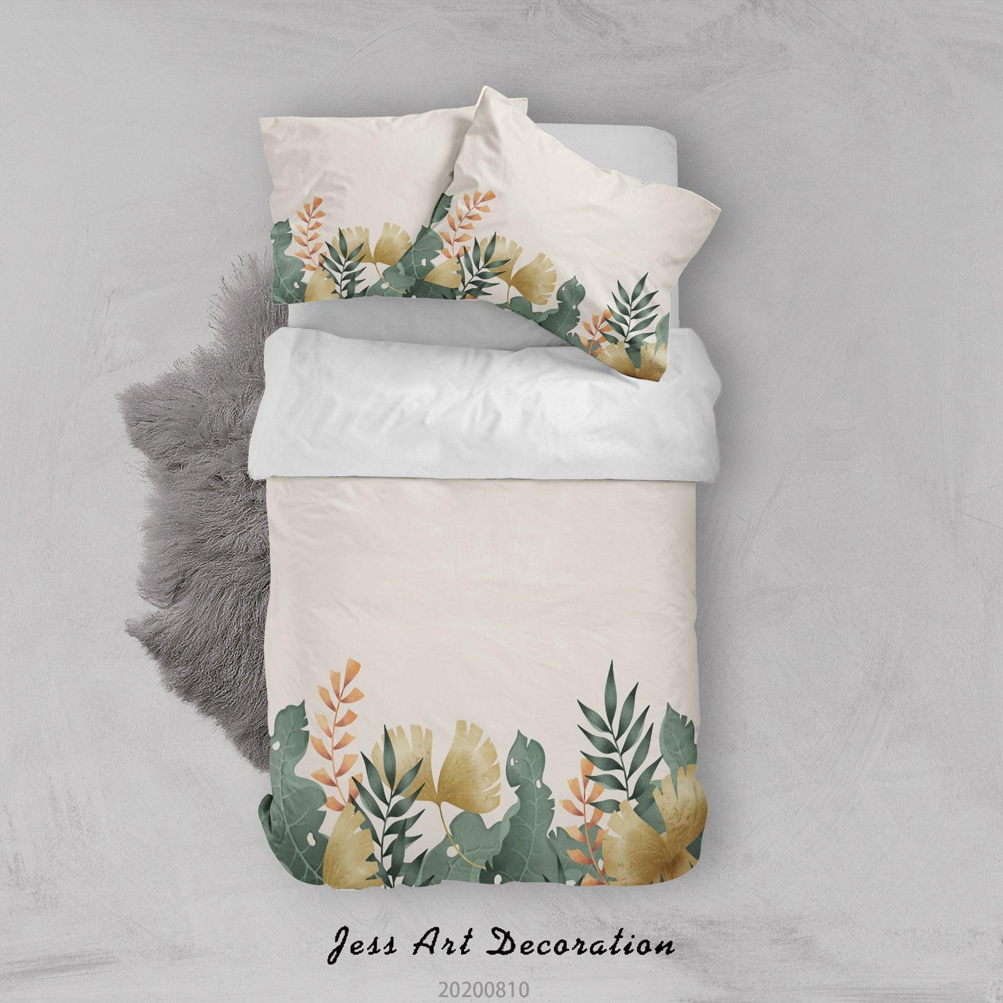 3D Autumn Plant Leaves Quilt Cover Set Bedding Set Duvet Cover Pillowcases LXL