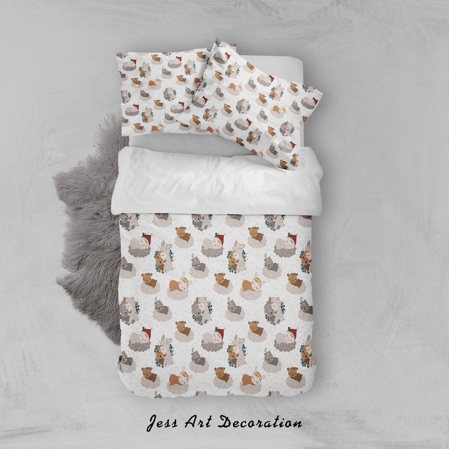 3D Cartoon Animal Clouds Quilt Cover Set Bedding Set Duvet Cover Pillowcases SF49