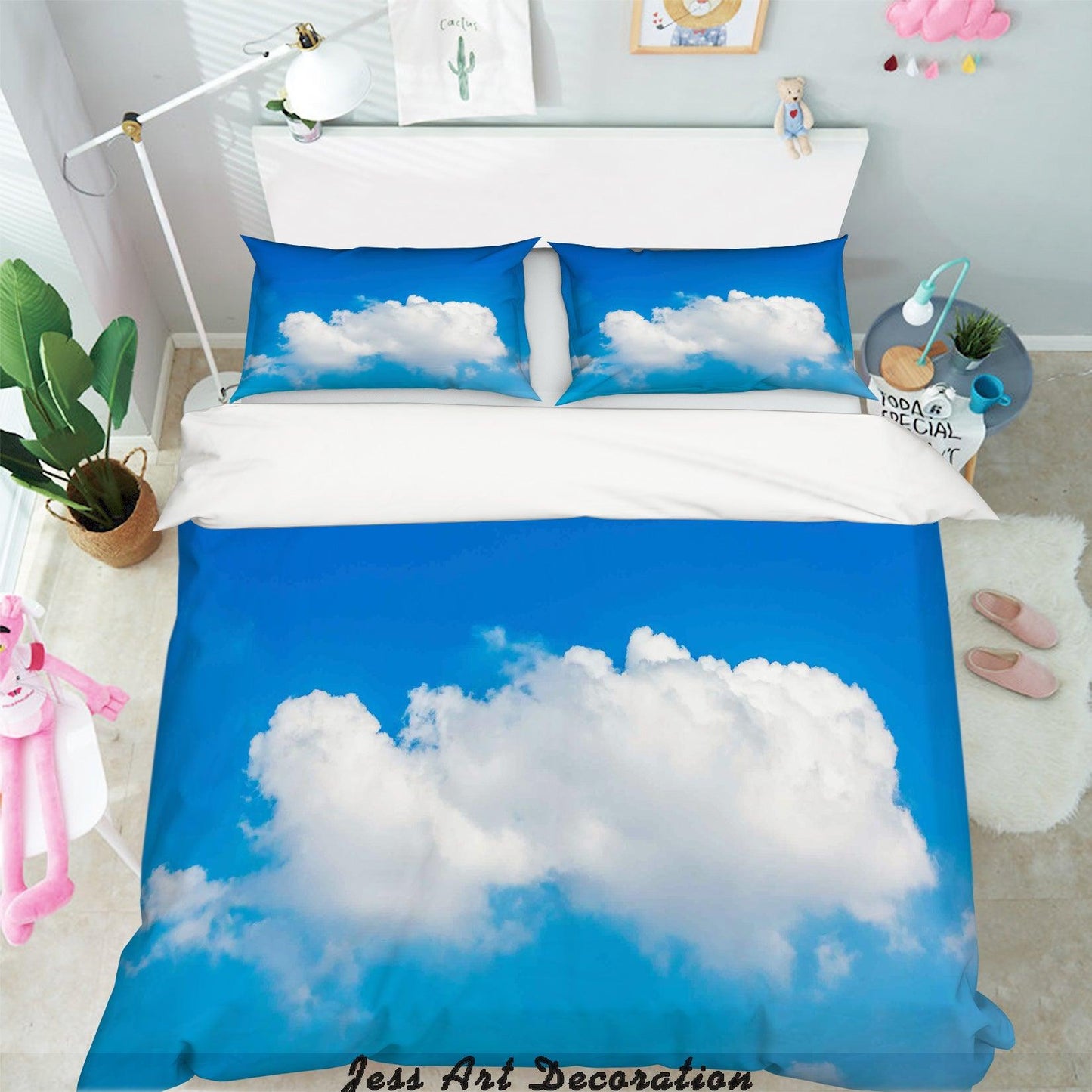 3D Blue Sky White Clouds Quilt Cover Set Bedding Set Pillowcases 8