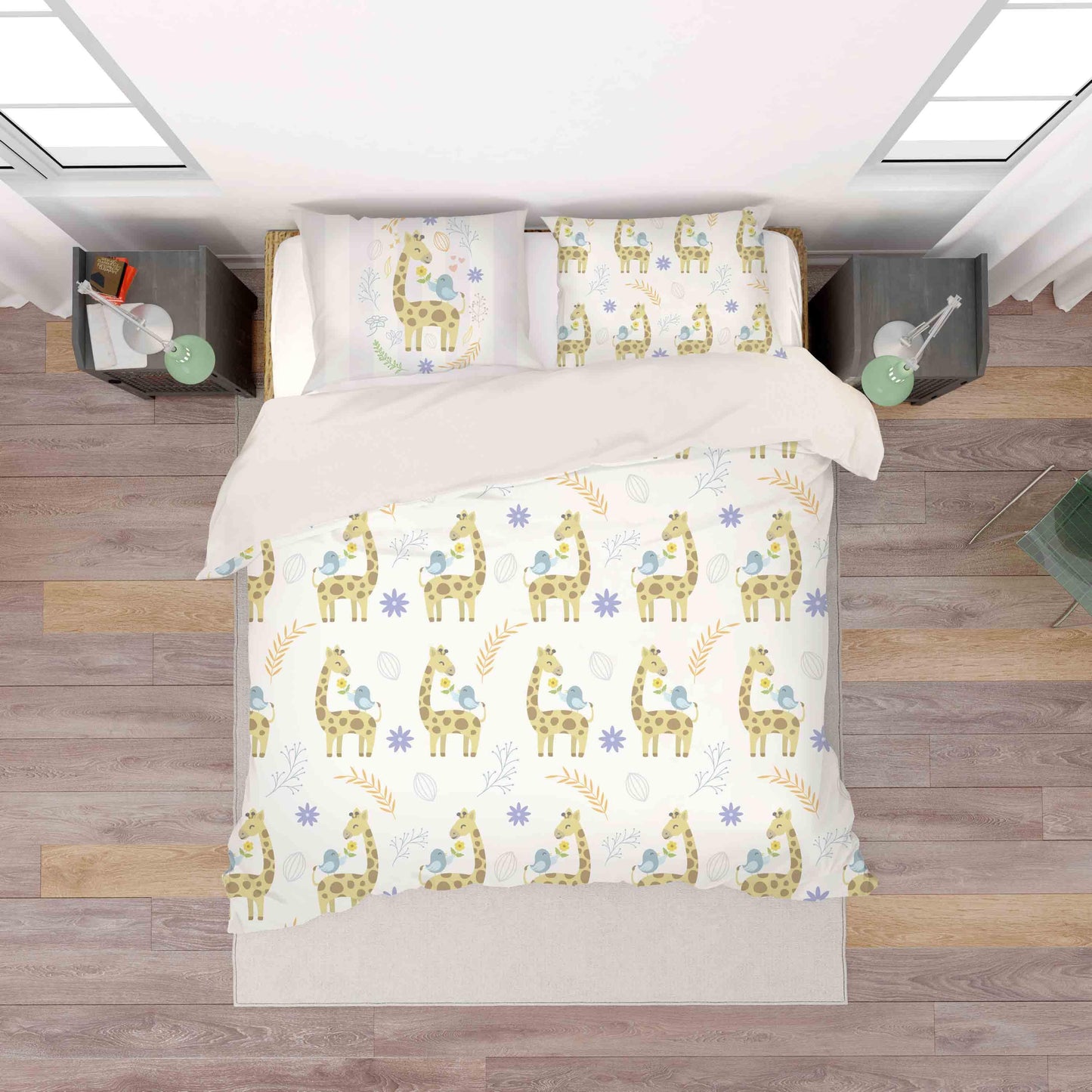 3D Cartoon Giraffe Quilt Cover Set Bedding Set Pillowcases 113