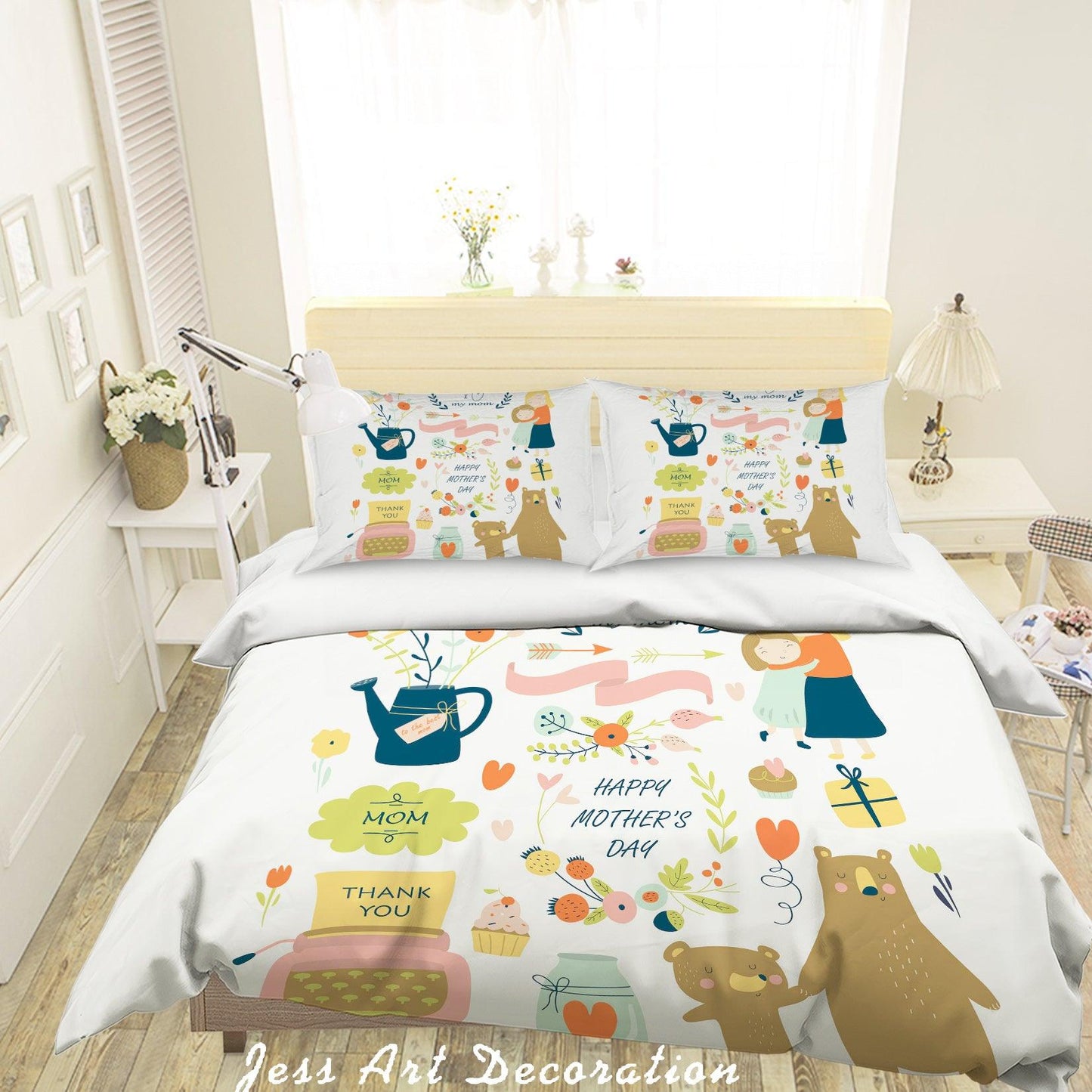 3D Cartoon Animal Flower Quilt Cover Set Bedding Set Pillowcases 61