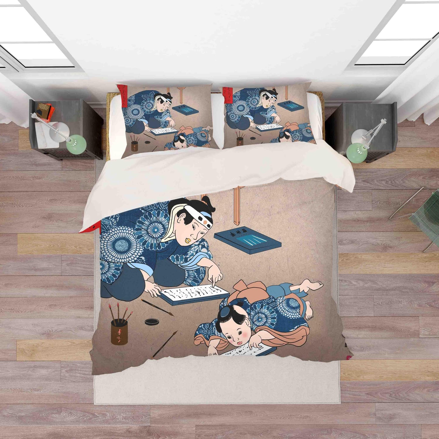 3D Abstract Kimono Woman Quilt Cover Set Bedding Set Pillowcases 74