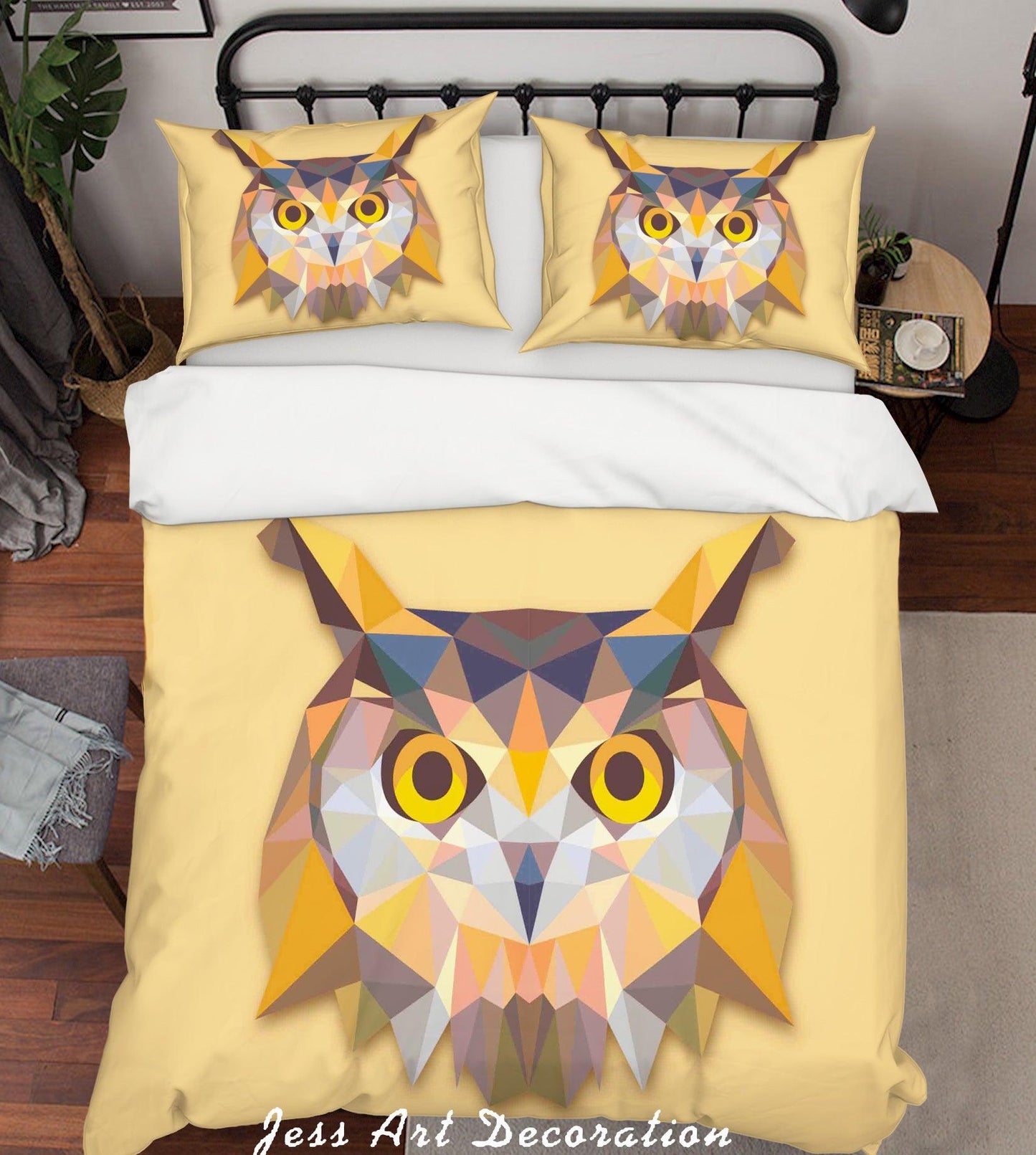 3D Cartoon Owl Quilt Cover Set Bedding Set Pillowcases 1