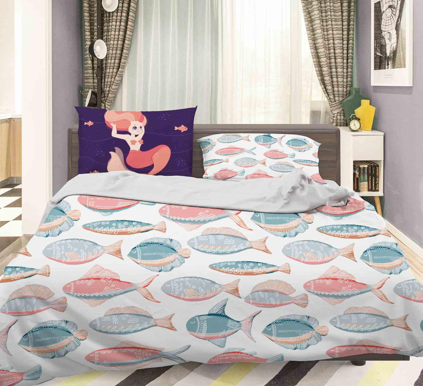 3D Cartoon Fish Quilt Cover Set Bedding Set Pillowcases 79