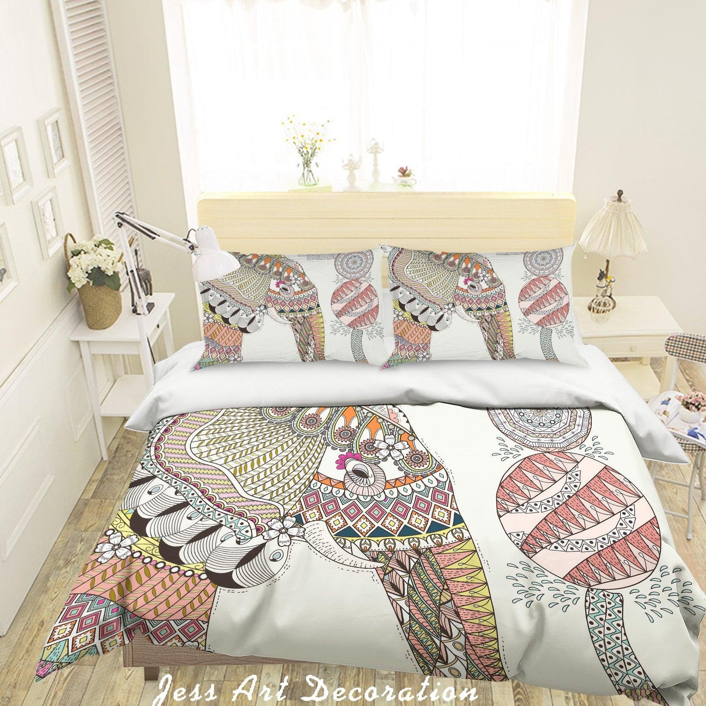 3D Cartoon Elephant Quilt Cover Set Bedding Set Pillowcases 79