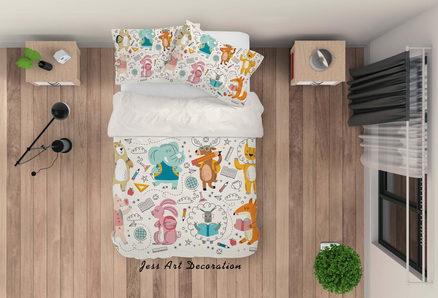 3D Cartoon Animal Quilt Cover Set Bedding Set Pillowcases 82