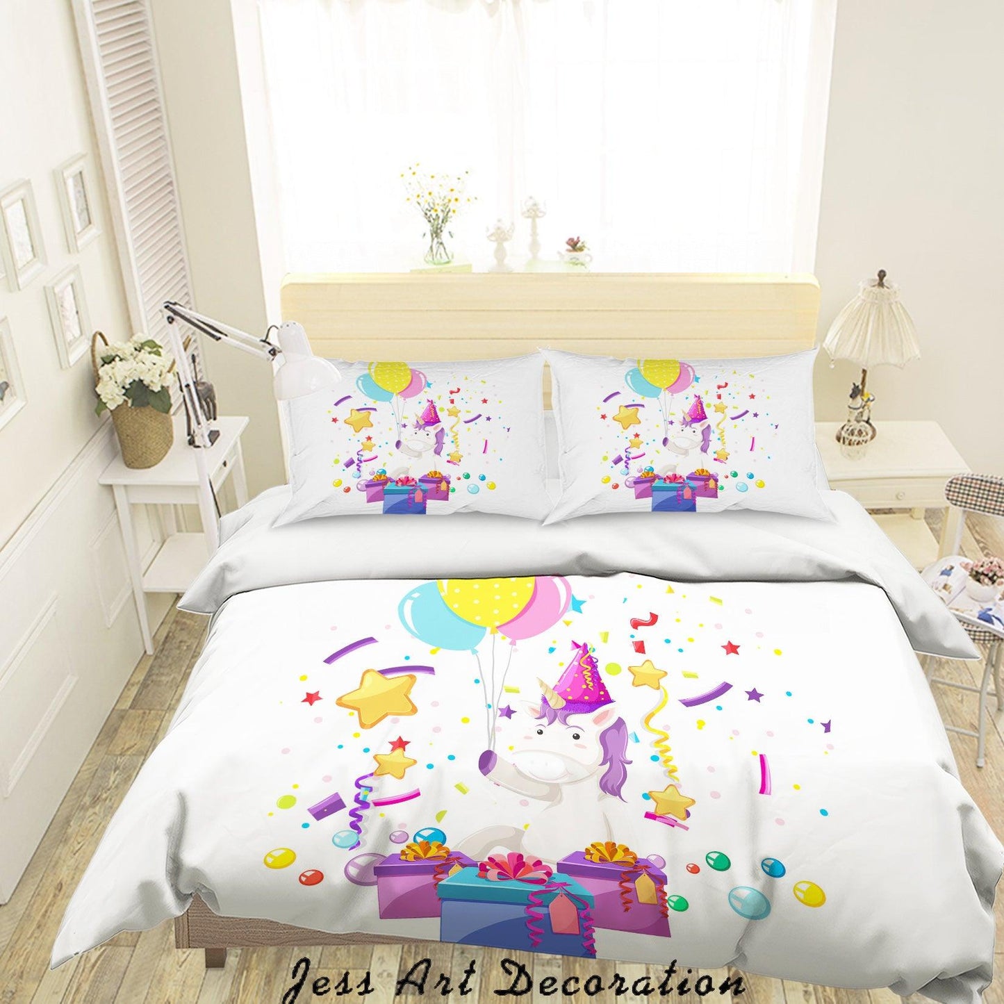 3D Cartoon Gift Balloon Quilt Cover Set Bedding Set Pillowcases 54