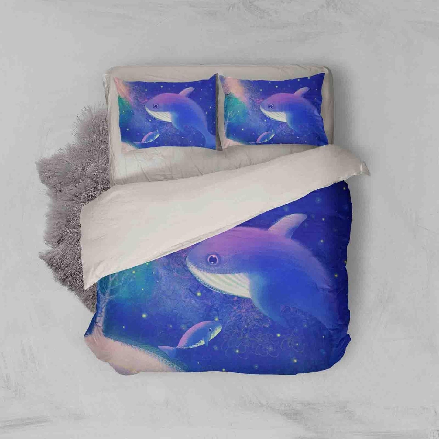 3D Blue Whale Quilt Cover Set Bedding Set Pillowcases 115