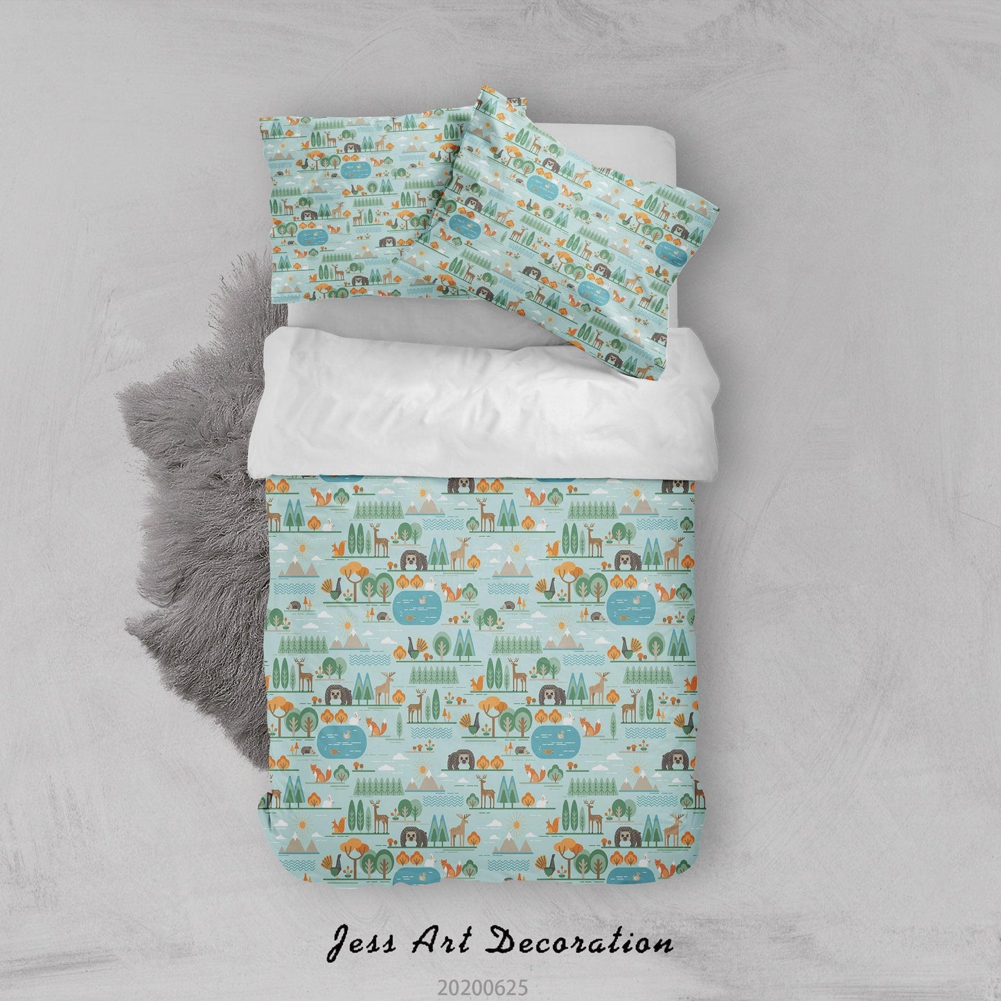 3D Cartoon Animal Trees Quilt Cover Set Bedding Set Duvet Cover Pillowcases SF130