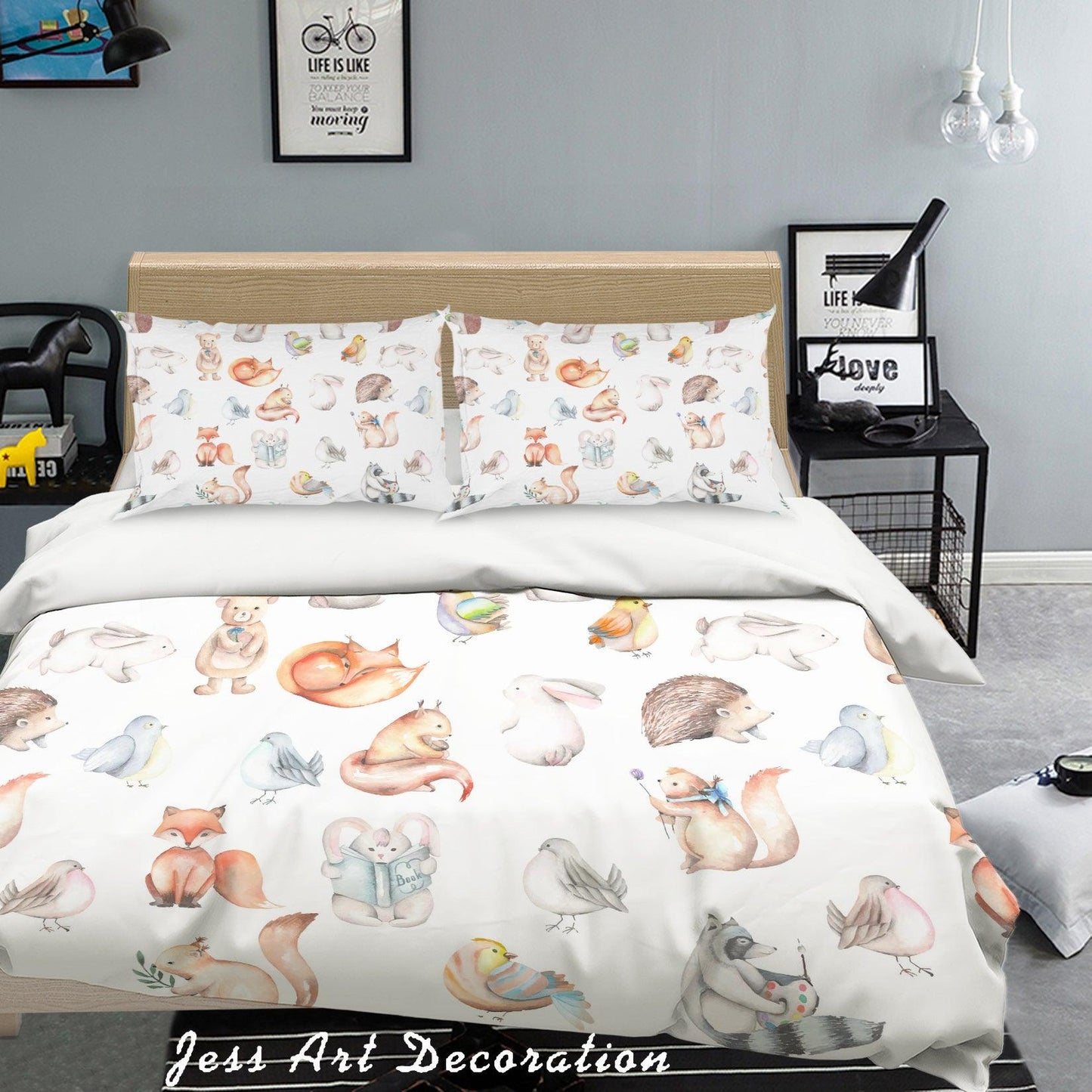 3D Cartoon Animals Quilt Cover Set Bedding Set Pillowcases 71