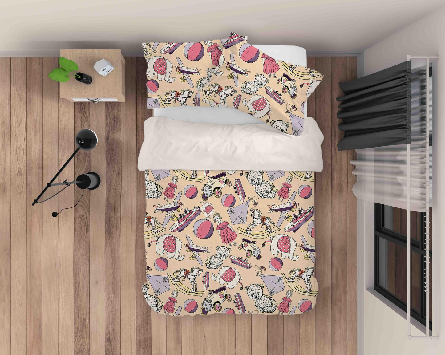 3D Cartoon Bear Animal Quilt Cover Set Bedding Set Duvet Cover Pillowcases LXL