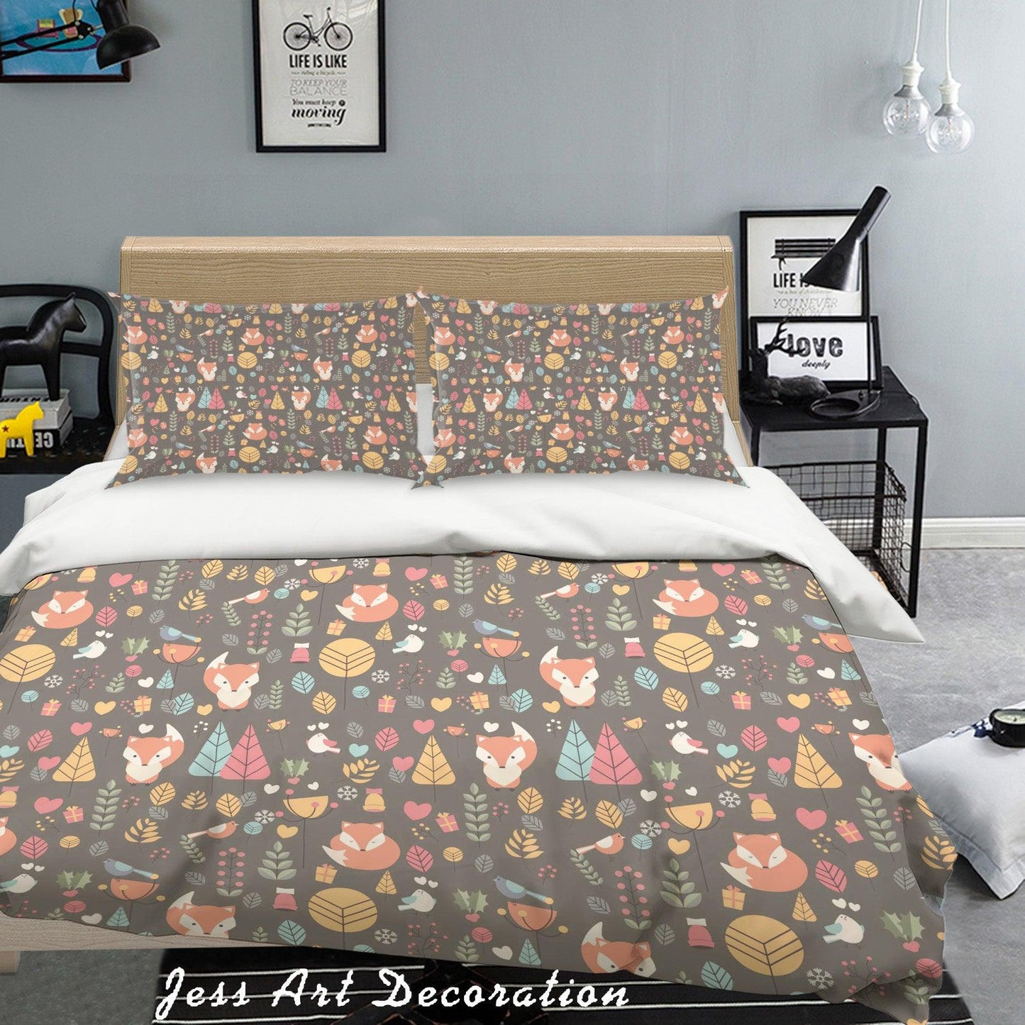 3D Cartoon Animal Tree Quilt Cover Set Bedding Set Pillowcases 44
