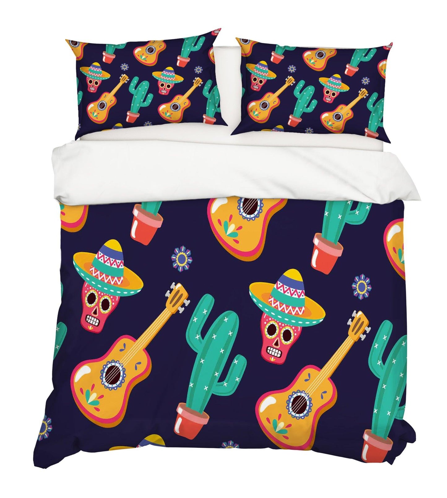 3D Cartoon Guitar Cactus Quilt Cover Set Bedding Set Pillowcases 71