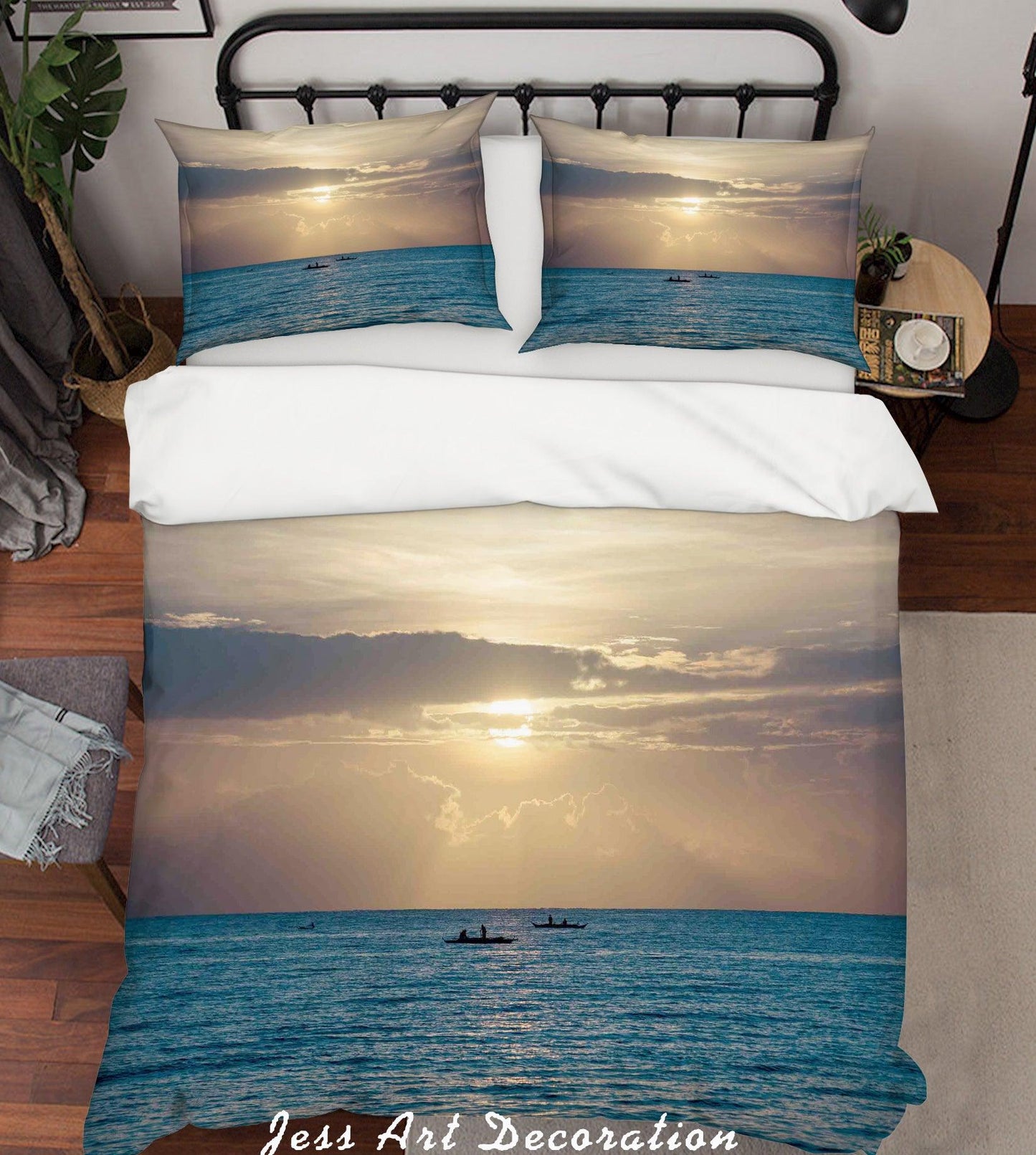 3D Blue Sea Clouds Scenery Quilt Cover Set Bedding Set Pillowcases 79